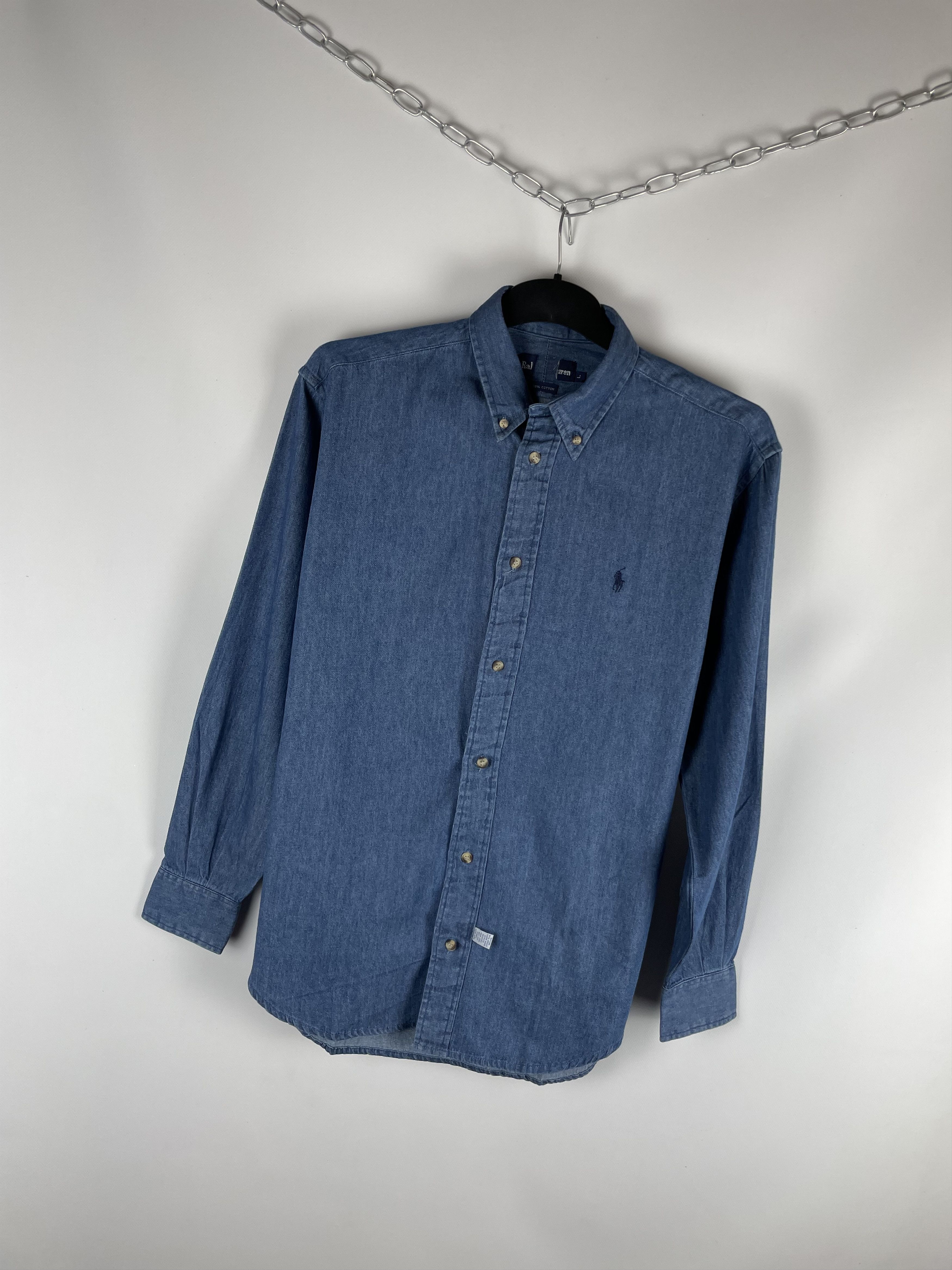 Polo Ralph Lauren Polo Ralph Lauren Vintage Mens Denim Shirt Size US L / EU 52-54 / 3 - 2 Thumbnail