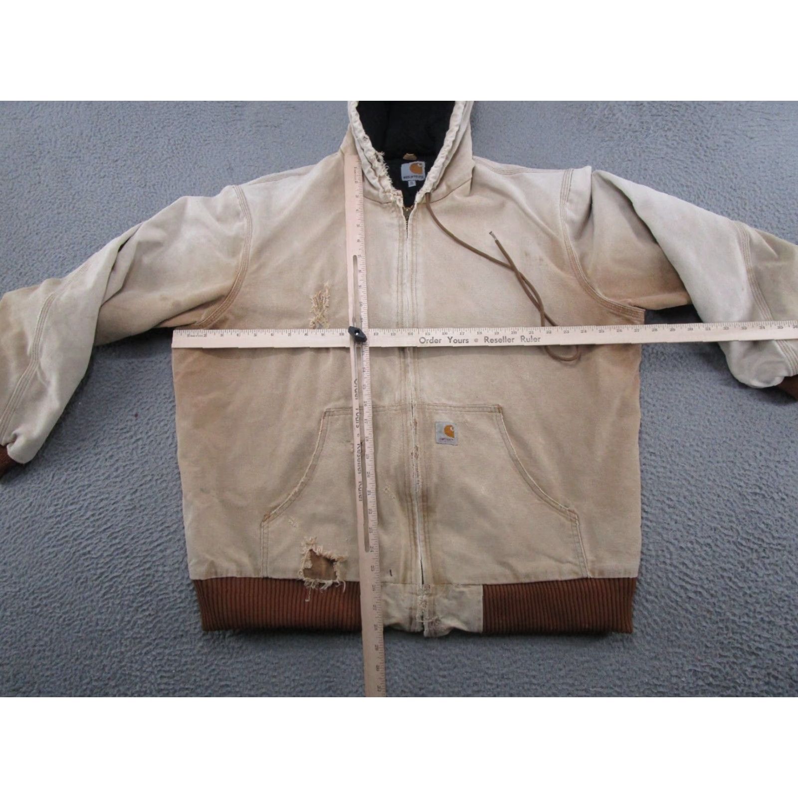 Carhartt VINTAGE Carhartt J140 Jacket XL Tall Brown Duck Quilted Lined Hooded USA Logo Bomber Workwear Mens BIG & TALL Jacket Size US XL / EU 56 / 4 - 7 Thumbnail