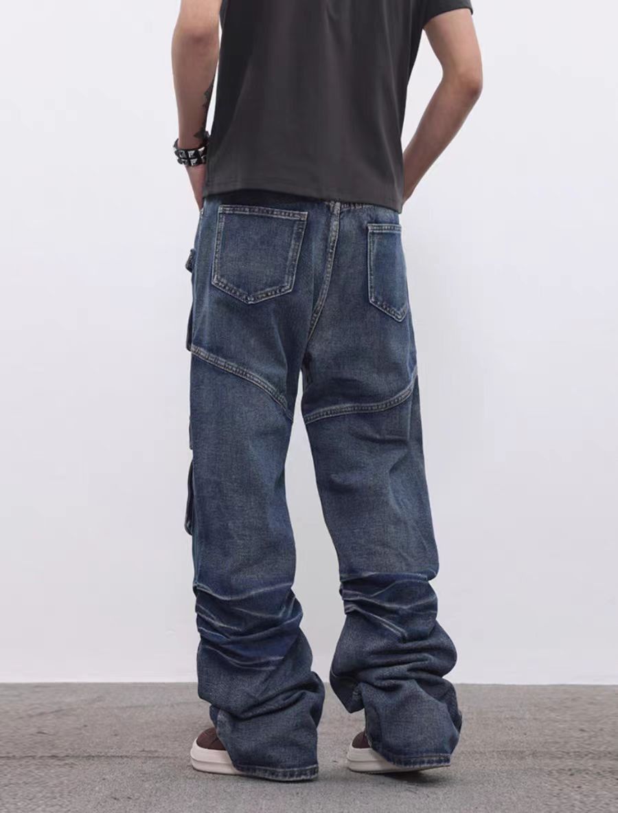 Japanese Brand × Jean Aged washed baggy multi-pocket design jeans Size US 34 / EU 50 - 3 Thumbnail