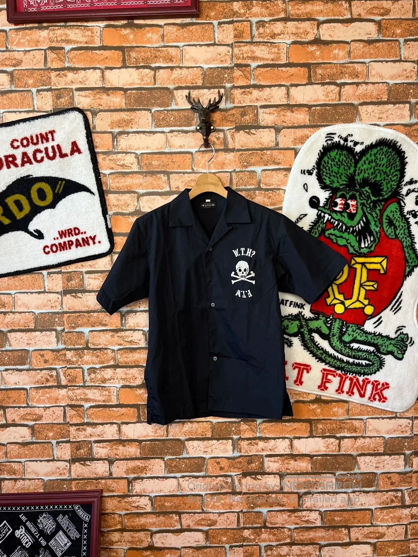 Japanese Brand Black Cotton Short Sleeve Shirt. Size US M / EU 48-50 / 2 - 2 Thumbnail