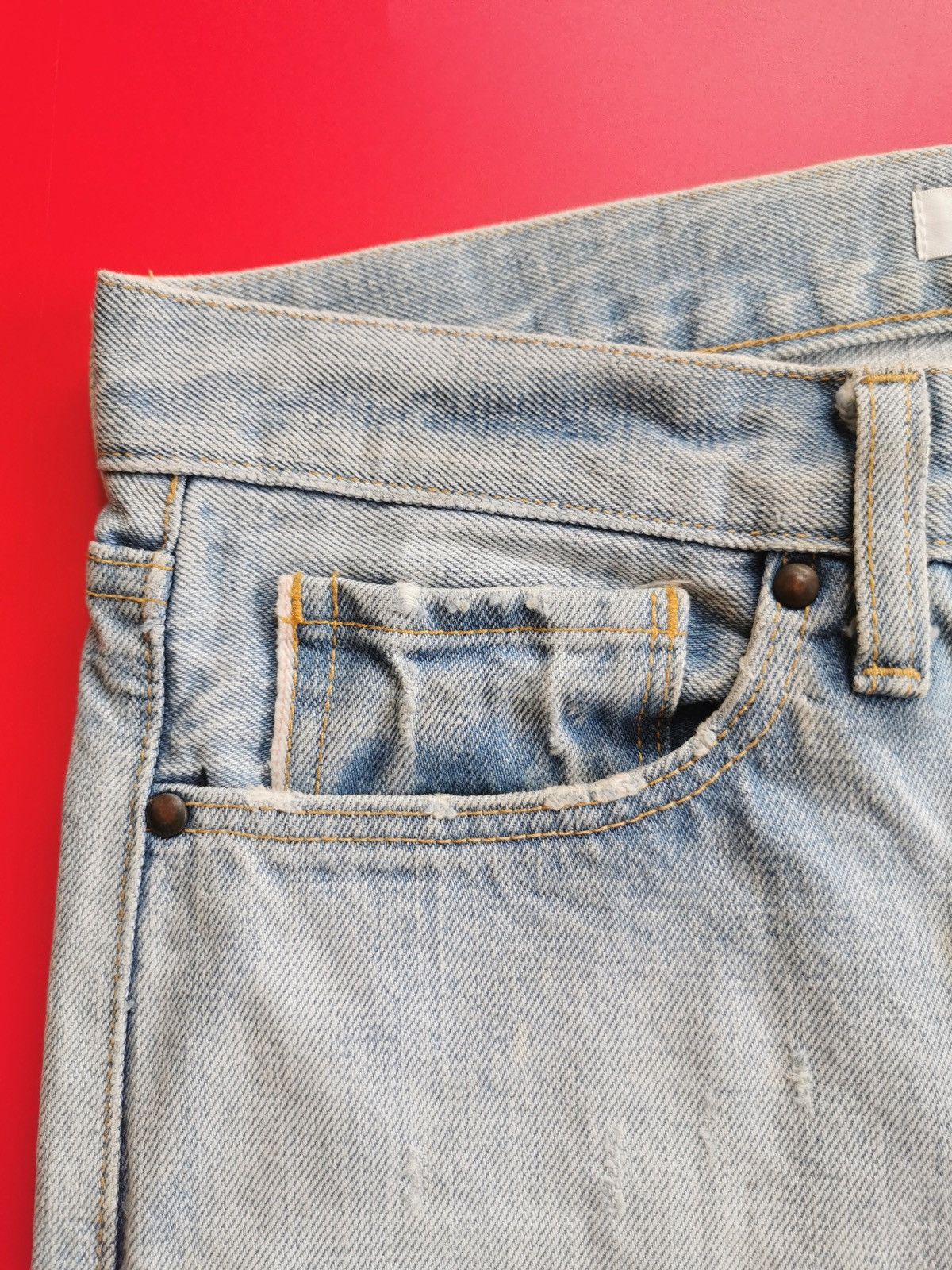 ONES STROKE Ones Stroke Tokyo Selvedge Destroyed Thrashed Jeans Kith Size US 32 / EU 48 - 5 Thumbnail