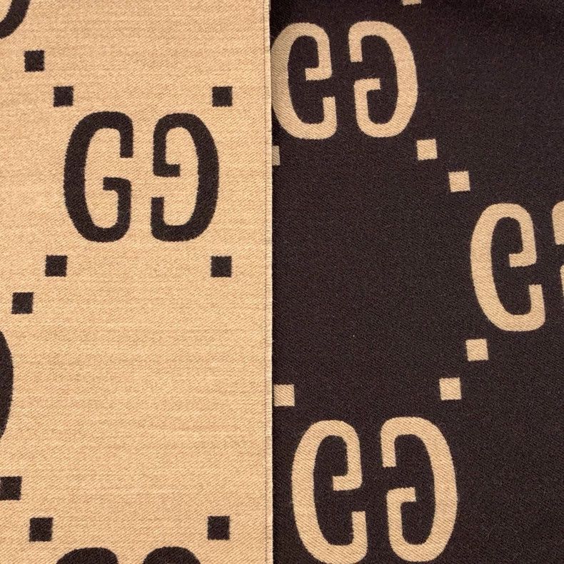Gucci Gucci Brown logo jacquard full-print wool tassel scarf Size ONE SIZE - 7 Thumbnail