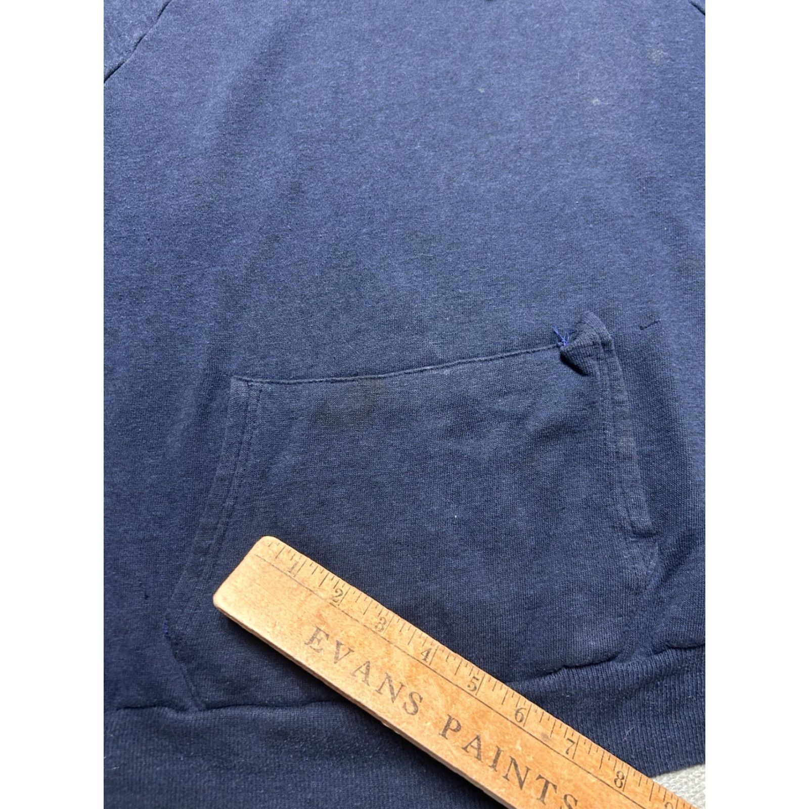 Vintage VINTAGE pullover hoodie sweatshirt Navy blue Raglan Large L Men Size US L / EU 52-54 / 3 - 2 Thumbnail