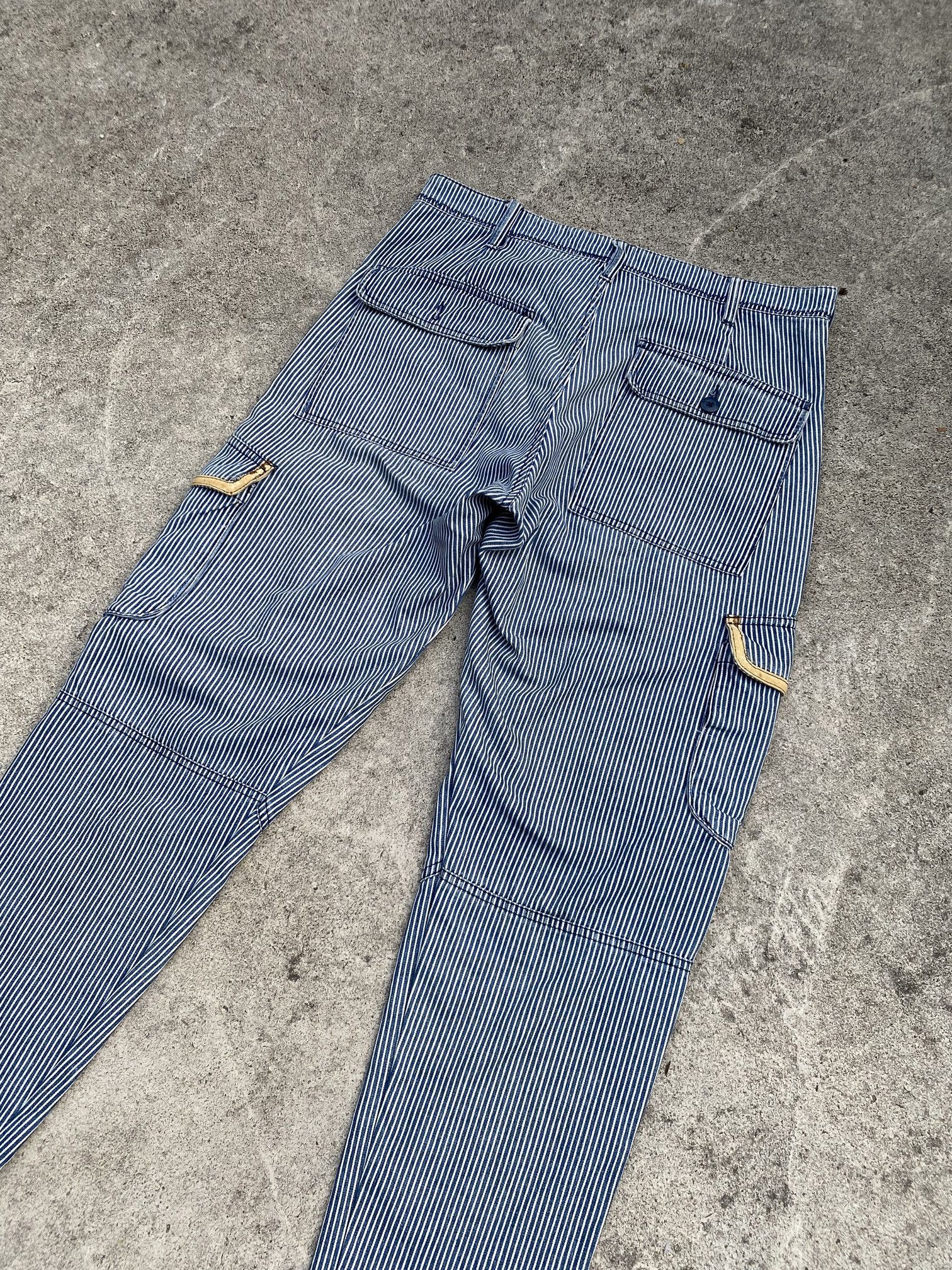 Japanese Brand RUSH HOUR HICKORY PRISONER CARGO PINSTRIPED W34X28 Size US 34 / EU 50 - 10 Thumbnail