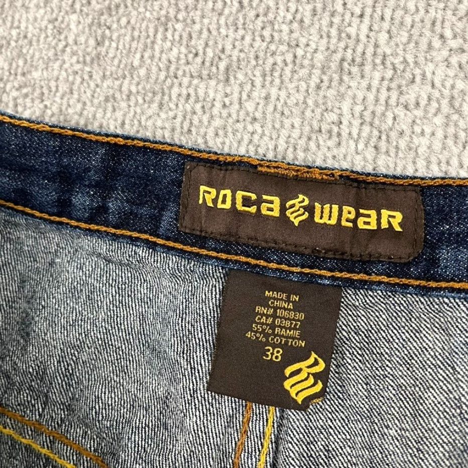 Rocawear VINTAGE Rocawear Blue Denim Wide Leg Jeans Mens 38 x 33 Hip Hop Y2K Size US 38 / EU 54 - 3 Thumbnail