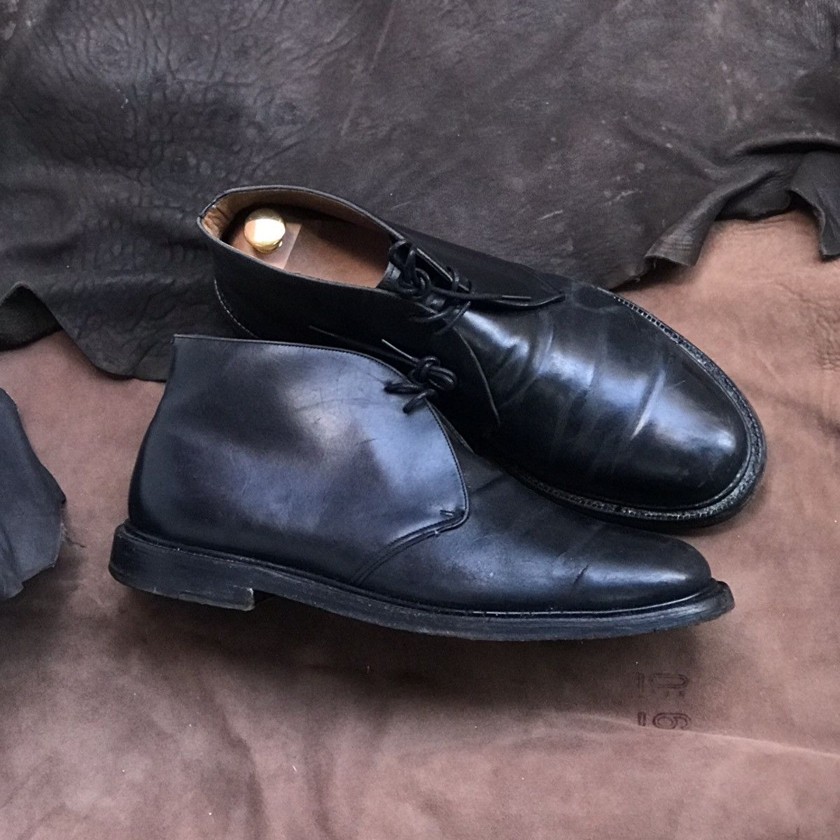 Church's CHURCHS MADE IN ENGLAND CUSTOM GRADE BLACK SMOOTH LEATHER Size US 10.5 / EU 43-44 - 4 Thumbnail
