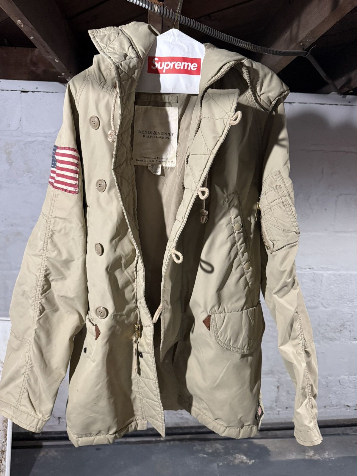 Denim & Supply Ralph Lauren Denim & Supply Ralph Lauren Men's Beige Hooded Jacket Size US S / EU 44-46 / 1 - 1 Thumbnail
