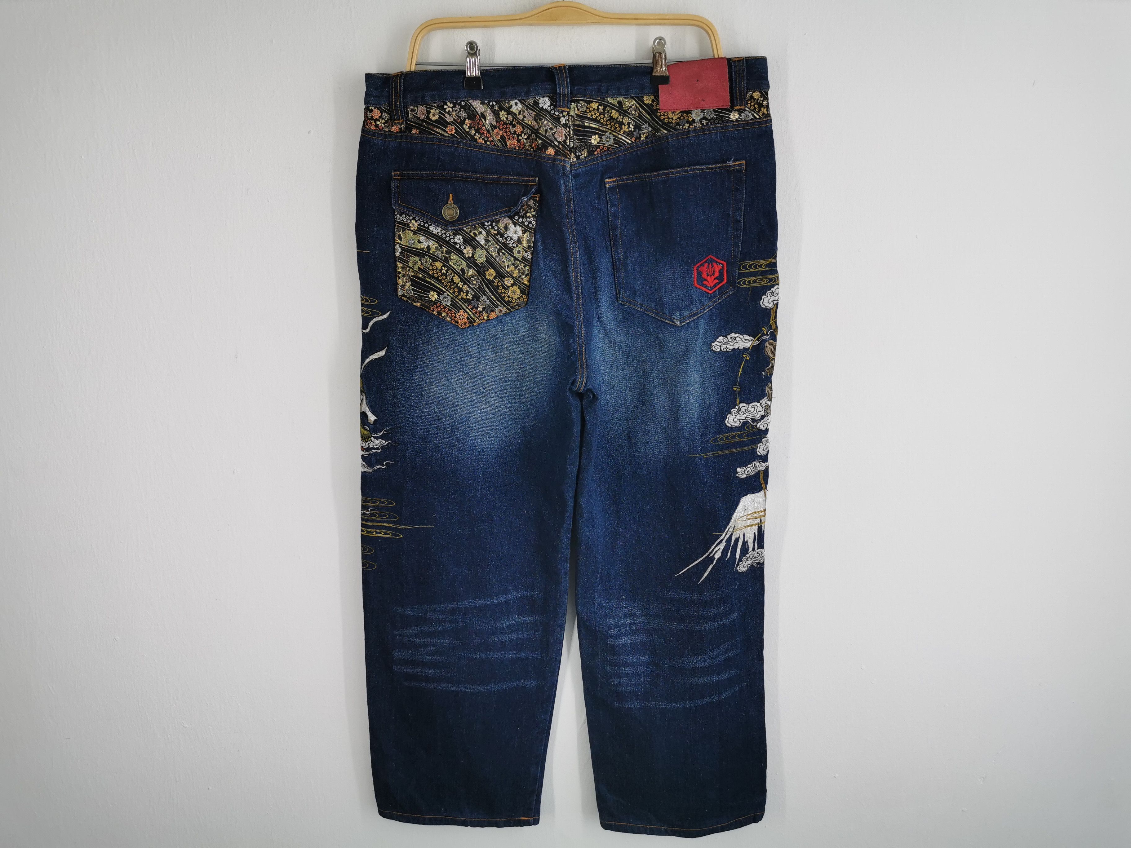 Japanese Brand × Vintage Vintage Menis Nagaya Japanese Fujin & Raijin Design Size US 32 / EU 48 - 2 Thumbnail