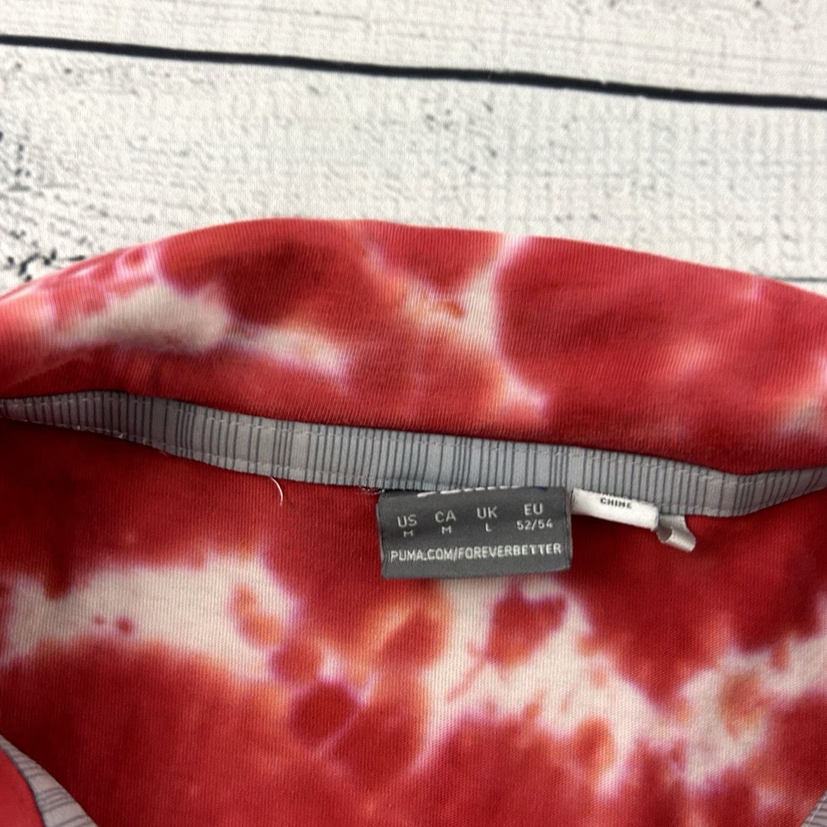 Puma PUMA Short Sleeve Tie Dye Golf Polo Shirt Men's M Red White Shirt Mens Short Sleeve Polo Tie Dye Golf Shirt Size US M / EU 48-50 / 2 - 2 Thumbnail