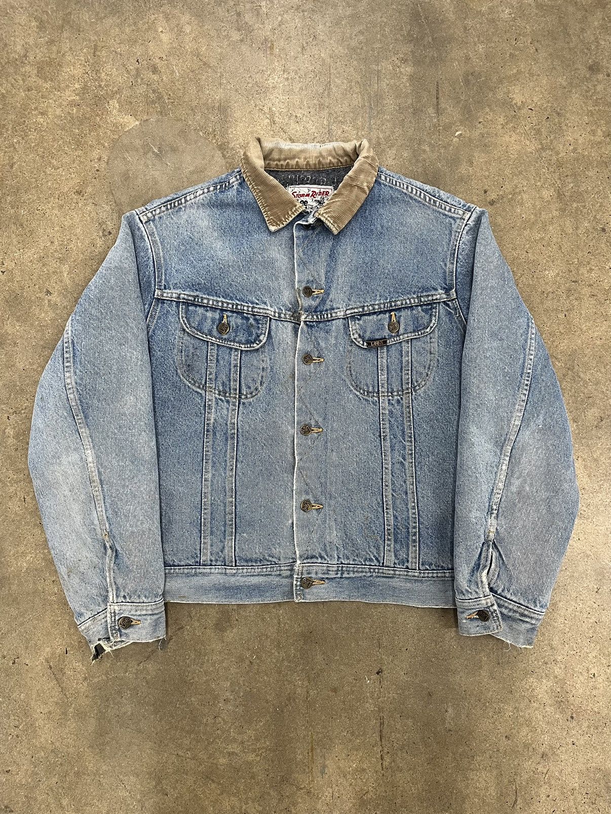 image of 80’S Lee Storm Rider Denim Jacket Blanket Lined Size L in Blue, Men's