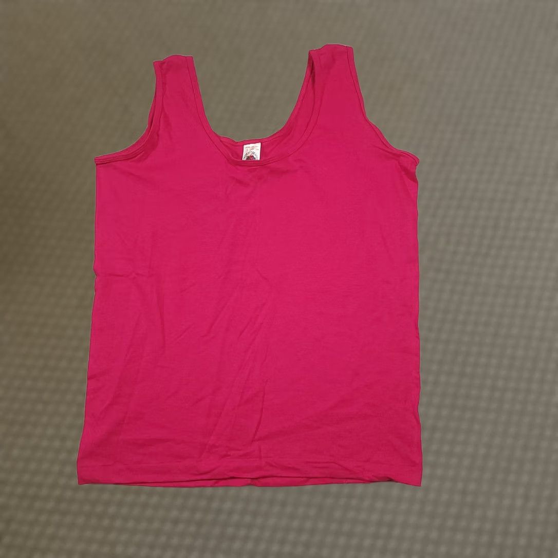 Fruit Of The Loom VINTAGE Fruit Of The Loom Tank Top L 100% Cotton Fuchsia Pink Womens 90s USA Tank Top 80s Theme Size L / US 10 / IT 46 - 1 Thumbnail