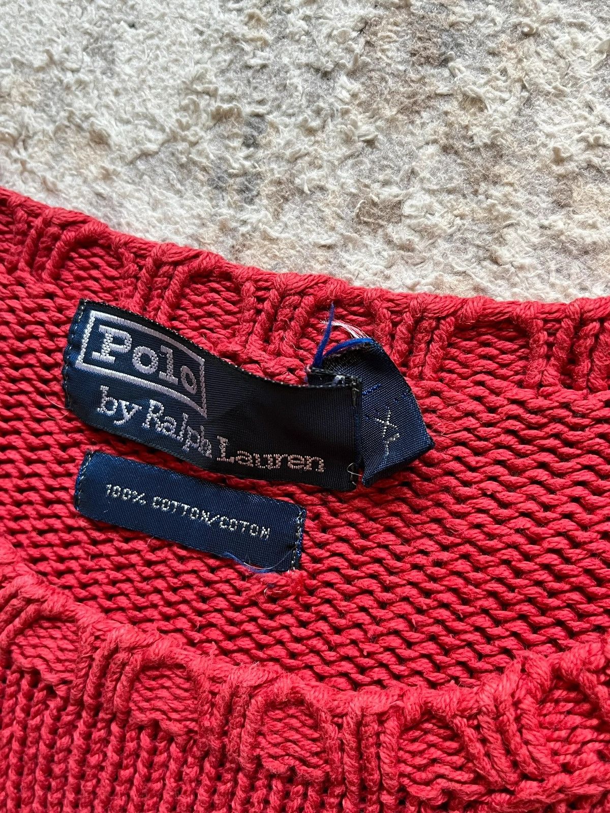 Polo Ralph Lauren OG Polo Ralph Lauren Vintage Blank Red Sweater Vintage 90s Size US XL / EU 56 / 4 - 9 Thumbnail