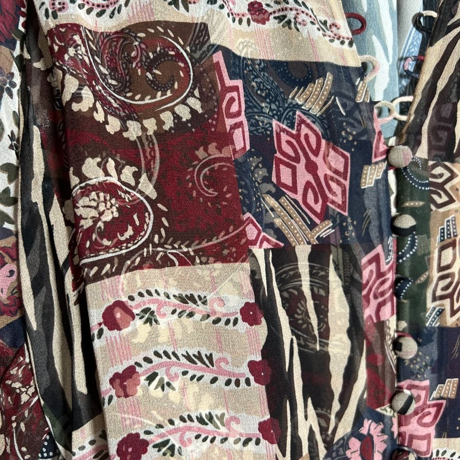 Veronica Beard Veronica Beard Jayce Silk Patchwork Blouse Print Size 2 Size XS / US 0-2 / IT 36-38 - 8 Thumbnail