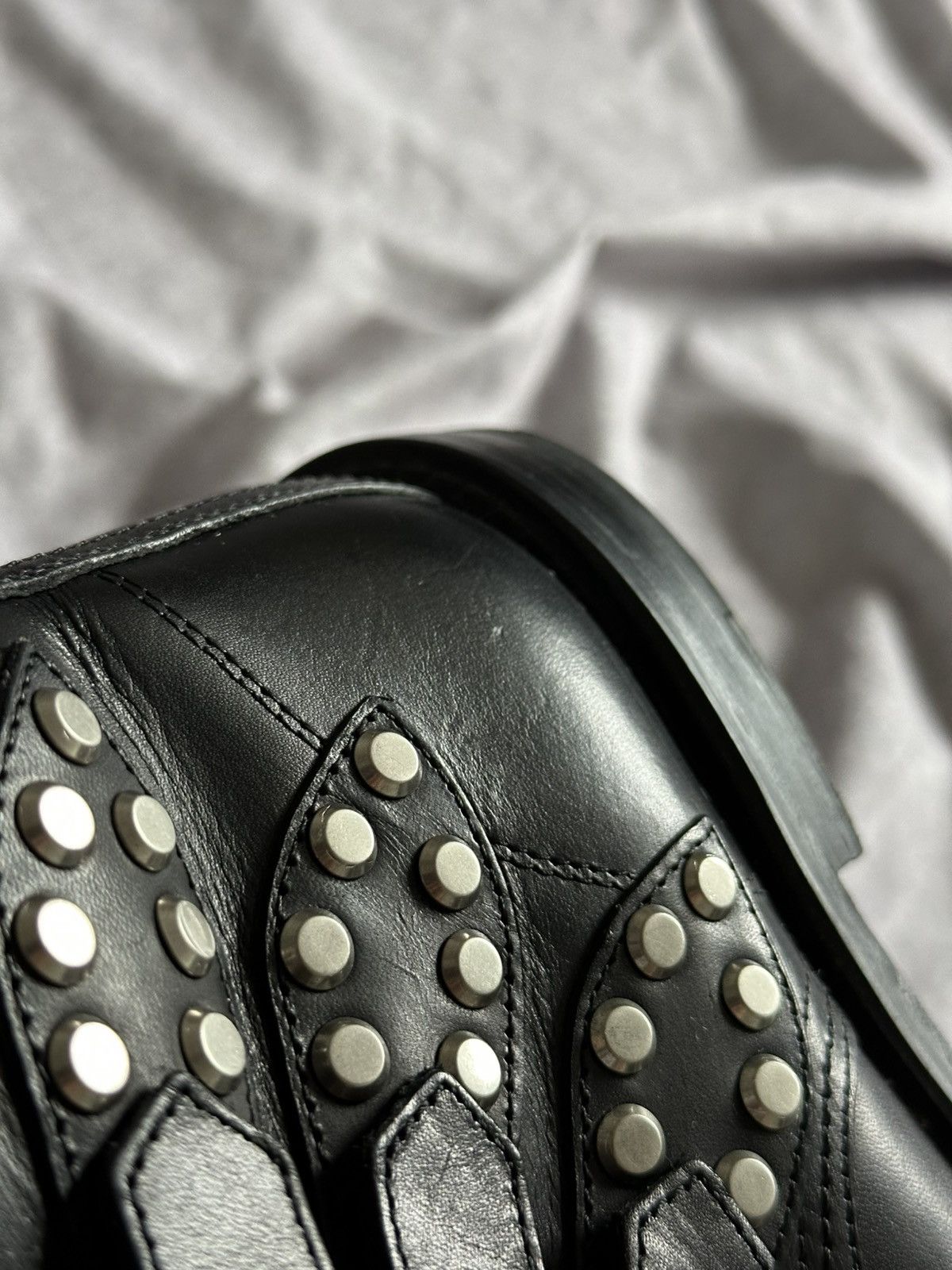 Saint Laurent Paris Saint Laurent Paris Studded Strap Rangers Boot Black Size US 6.5 / IT 36.5 - 11 Thumbnail