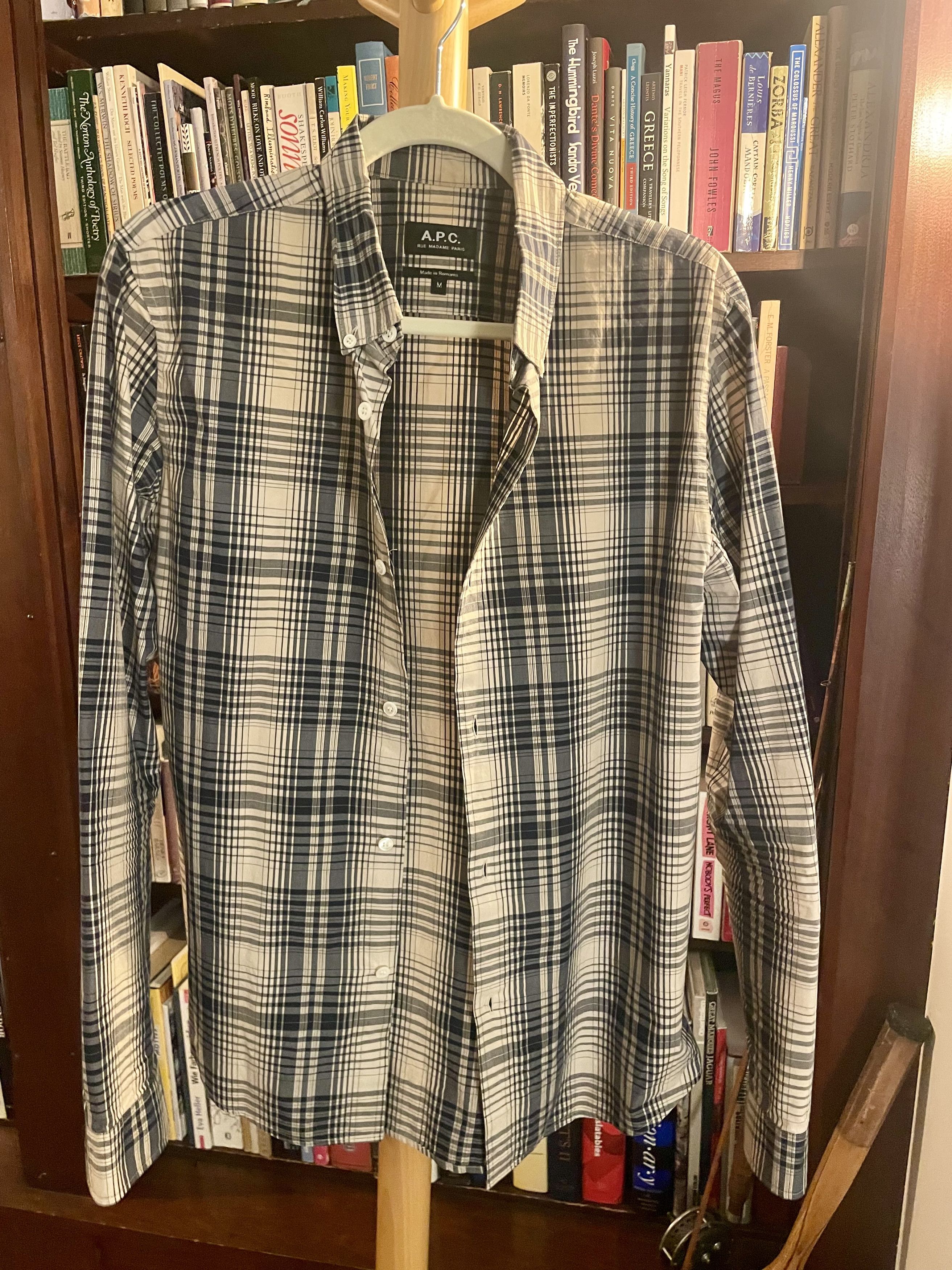 A.P.C. Optical plaid button-down shirt Size US M / EU 48-50 / 2 - 1 Thumbnail