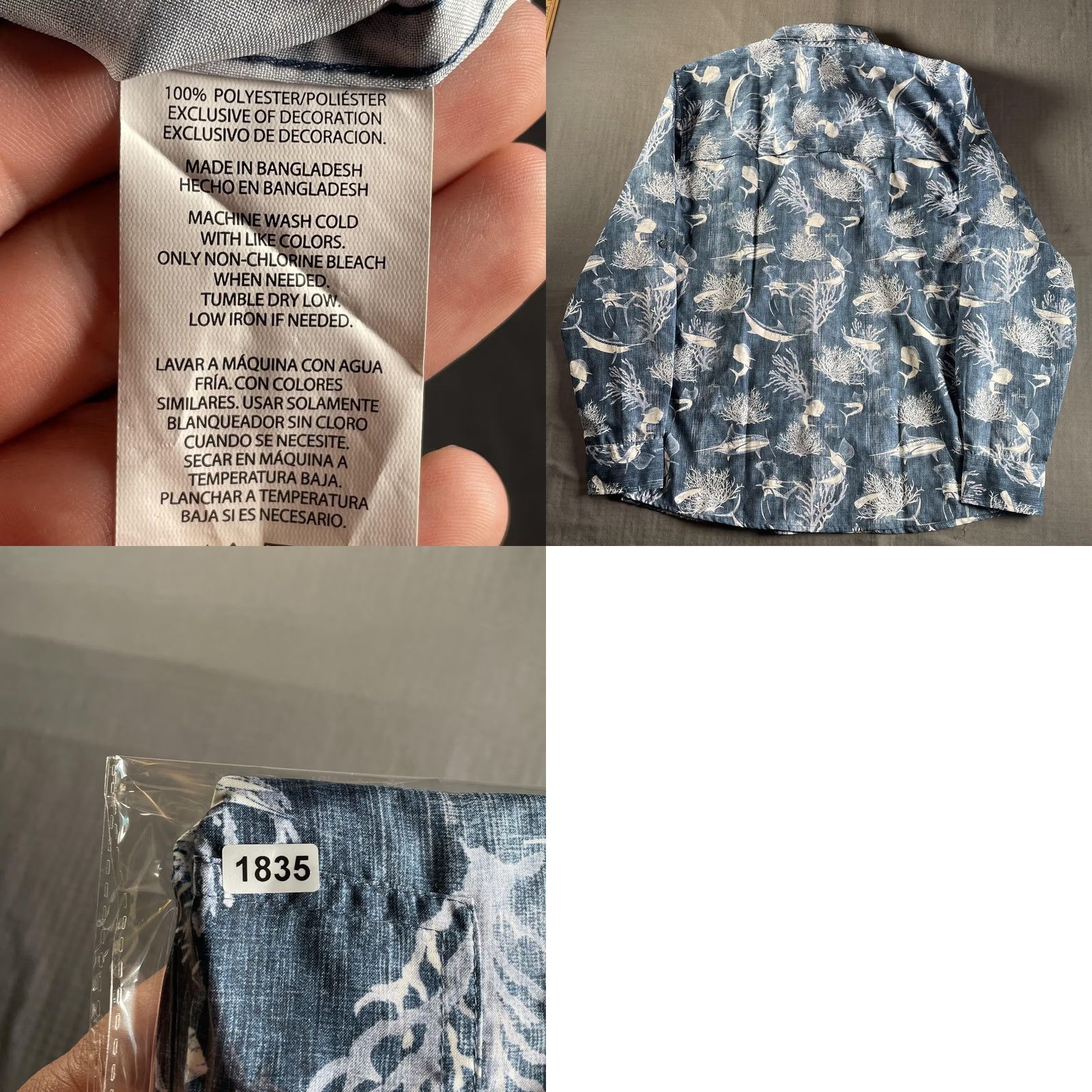 Guy Harvey Guy Harvey Shirt Mens M Blue Nautical Fish Print Long Sleeve Button Up Size US M / EU 48-50 / 2 - 8 Thumbnail