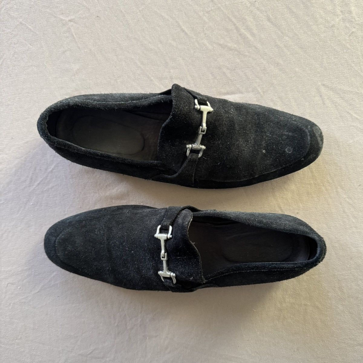 Designer European Suede Leather Buckle Loafers Size US 6 / EU 39 - 2 Thumbnail