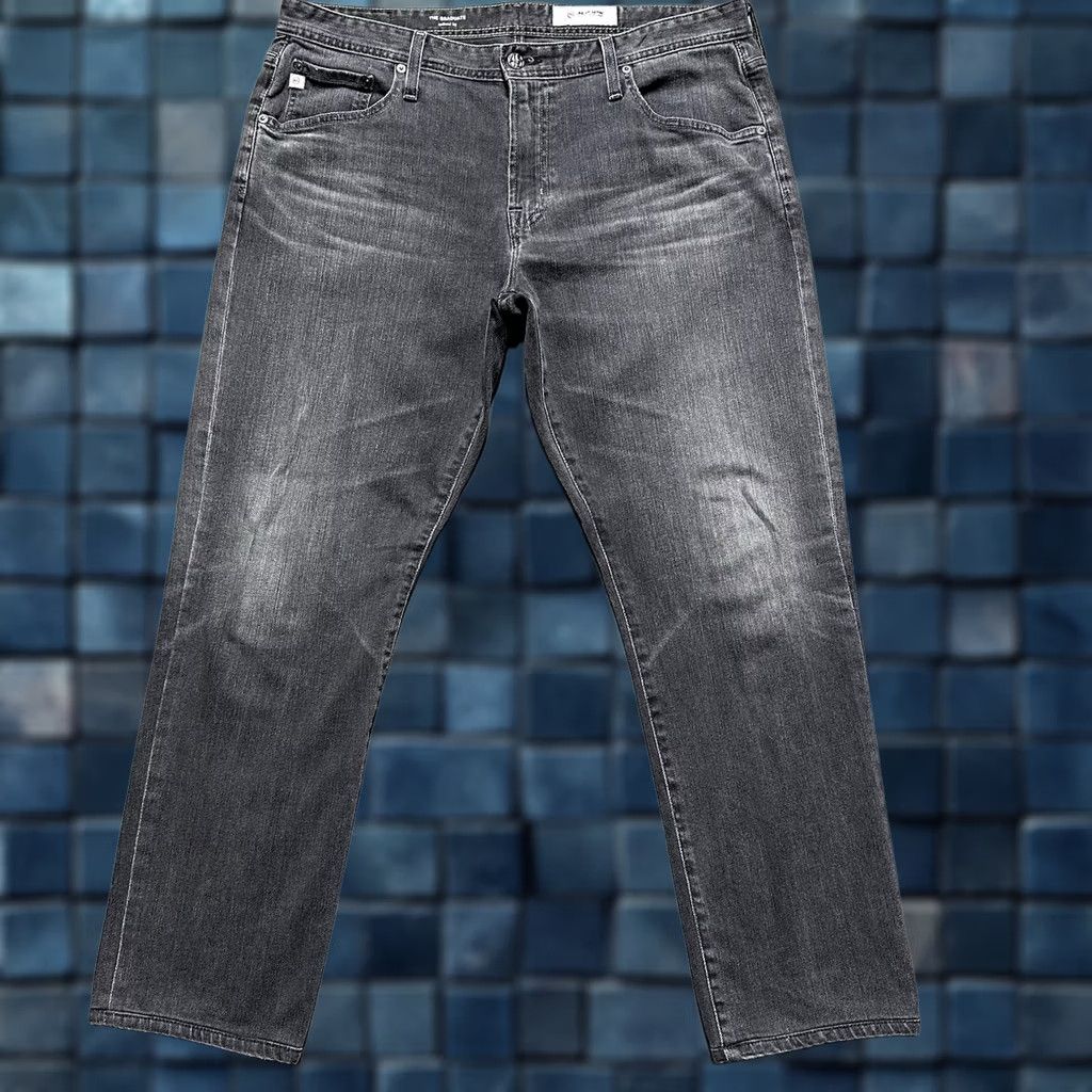 Denime AG The Graduate Jeans Mens 36R Gray Denim Straight 5-Pocket 28 Inseam 11 Rise Tailored Leg Cotton Blend Dark Wash Size US 36 / EU 52 - 1 Thumbnail