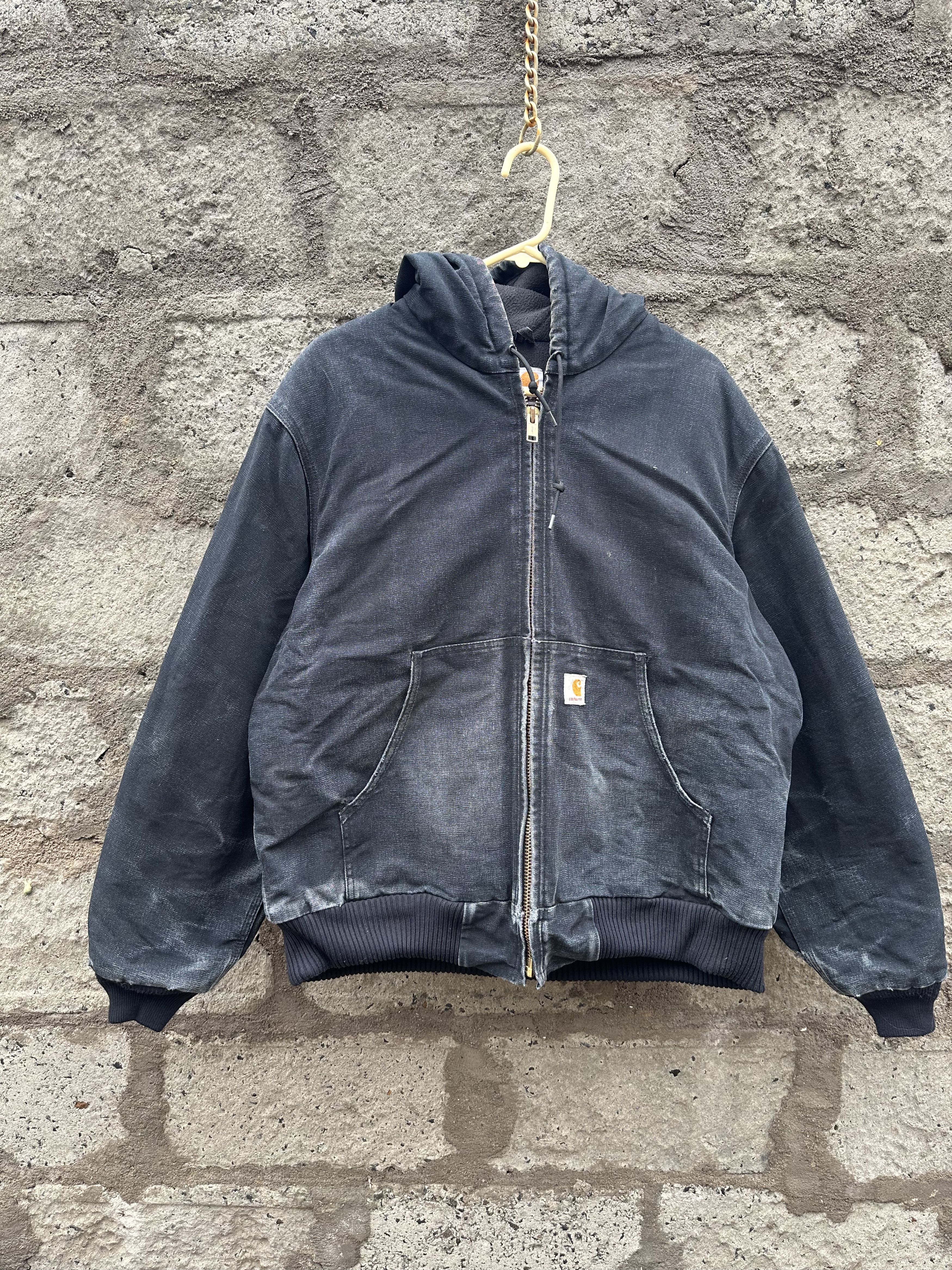 Carhartt × Vintage Vintage 90s Carhartt J140 Faded Black Hooded
