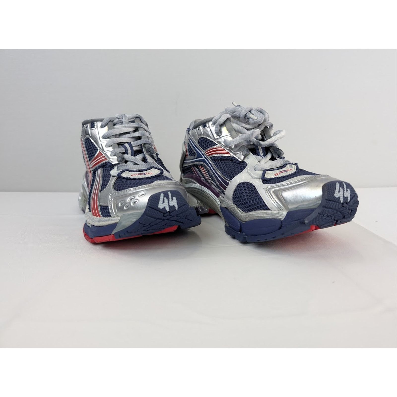 Balenciaga o1rshd1 Mesh Rubber Runner in Navy/Red/Grey Size US 12 / EU 45 - 5 Thumbnail