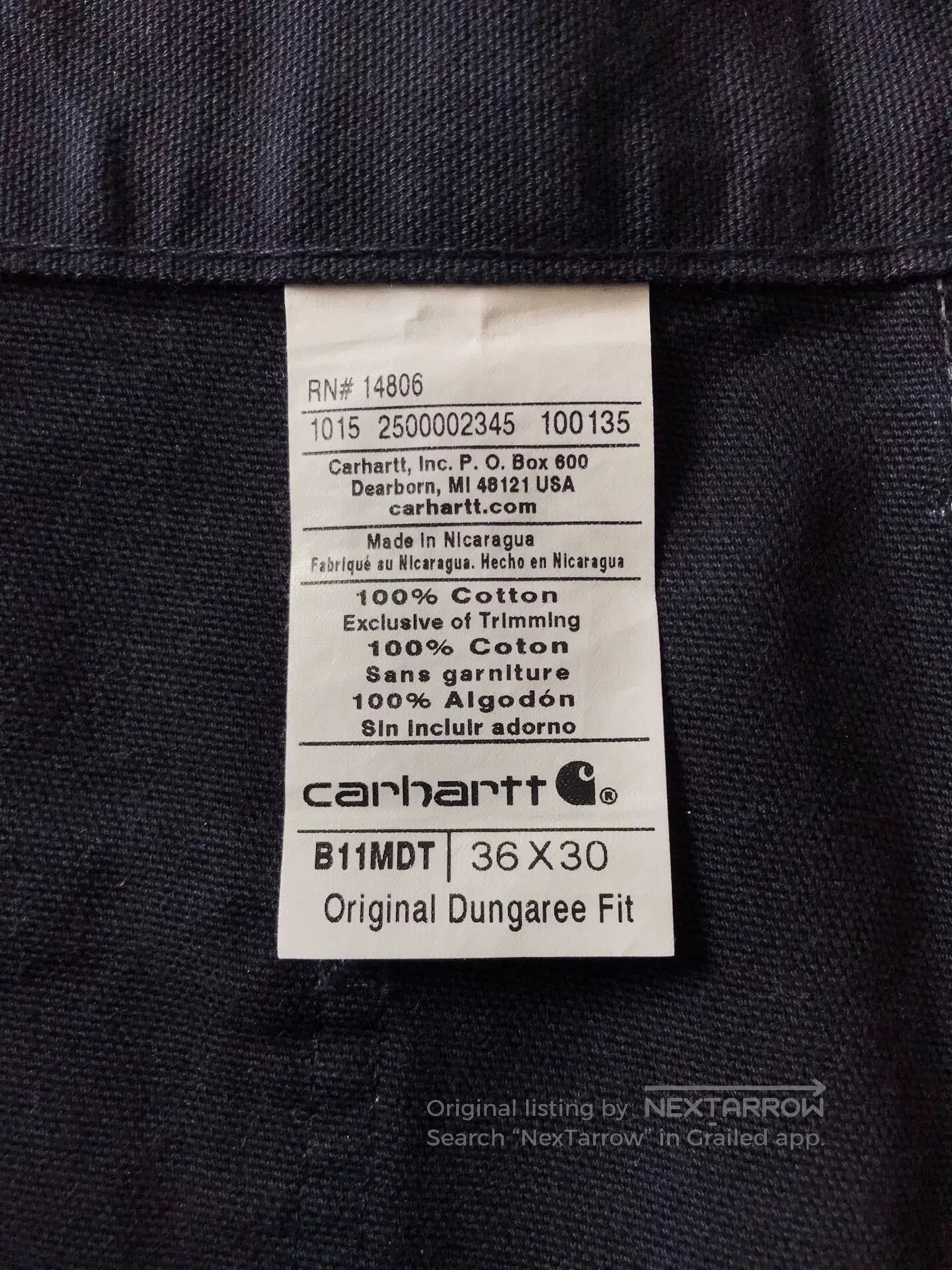 Carhartt Carhartt B11 MDT Midnight Blue Work Pants. Size US 36 / EU 52 - 9 Thumbnail