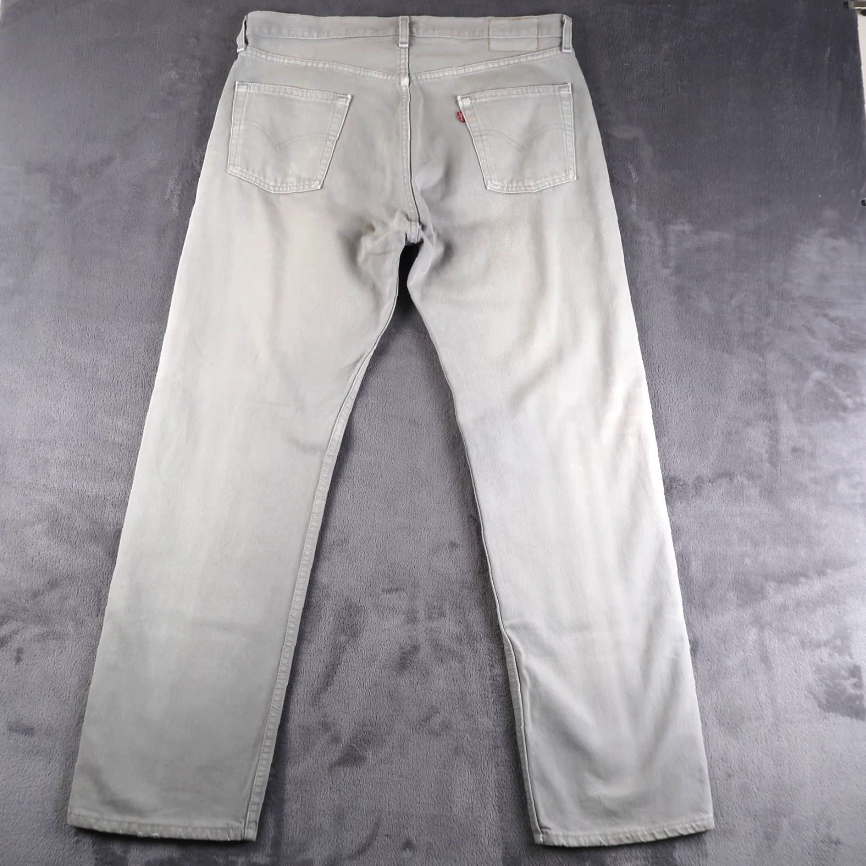 Levi's VINTAGE Levi's 501 Jeans Straight Denim Gray Mens USA 36x30 (35.5x30) Adjustable Inseam Belt Loops 5-Pocket Button Closure Regular Fit Size US 36 / EU 52 - 2 Thumbnail