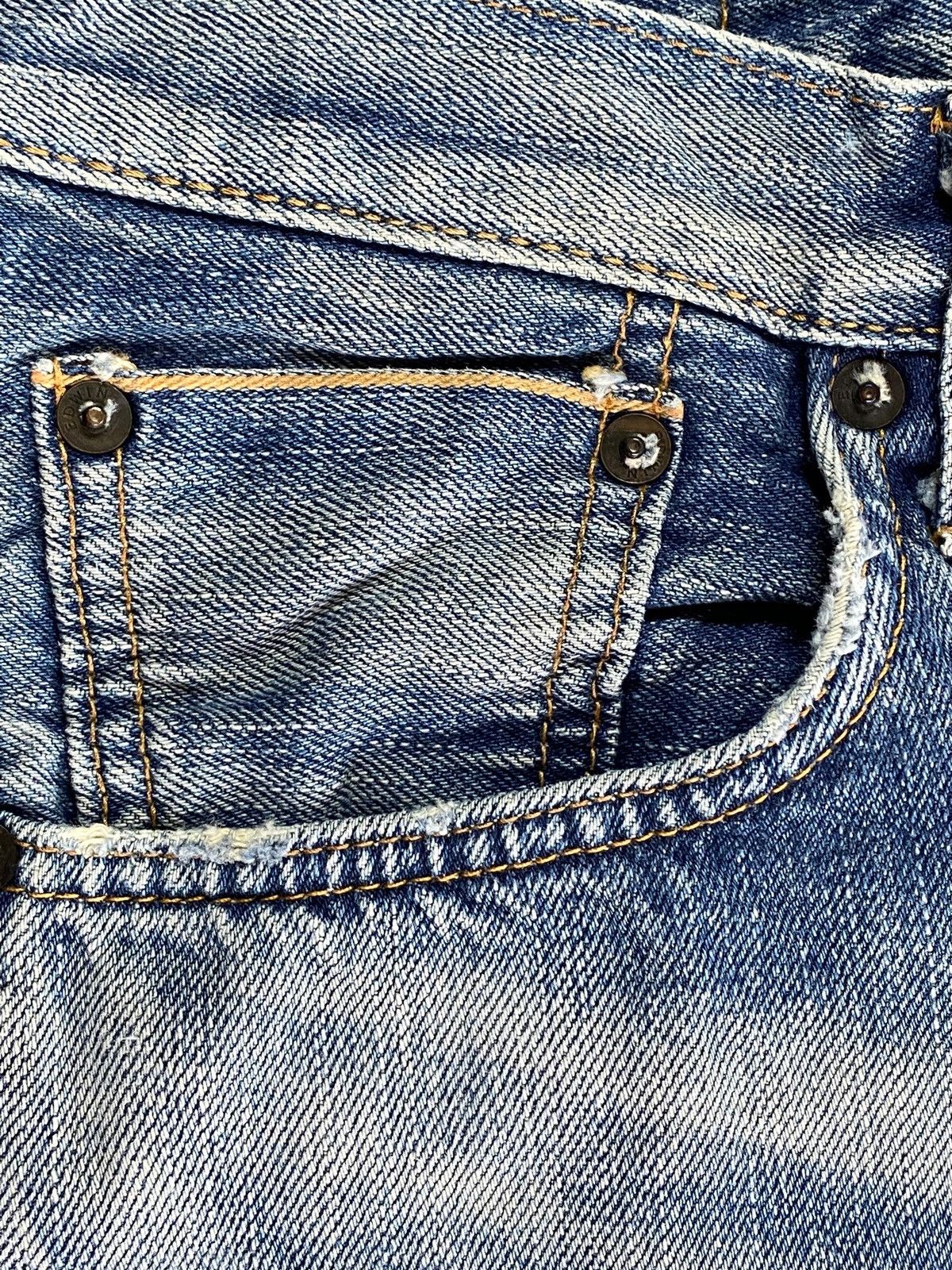 Edwin Insane Edwin 505 Orange Tab Selvedge Enough Baggy Jeans Size US 31 - 8 Thumbnail