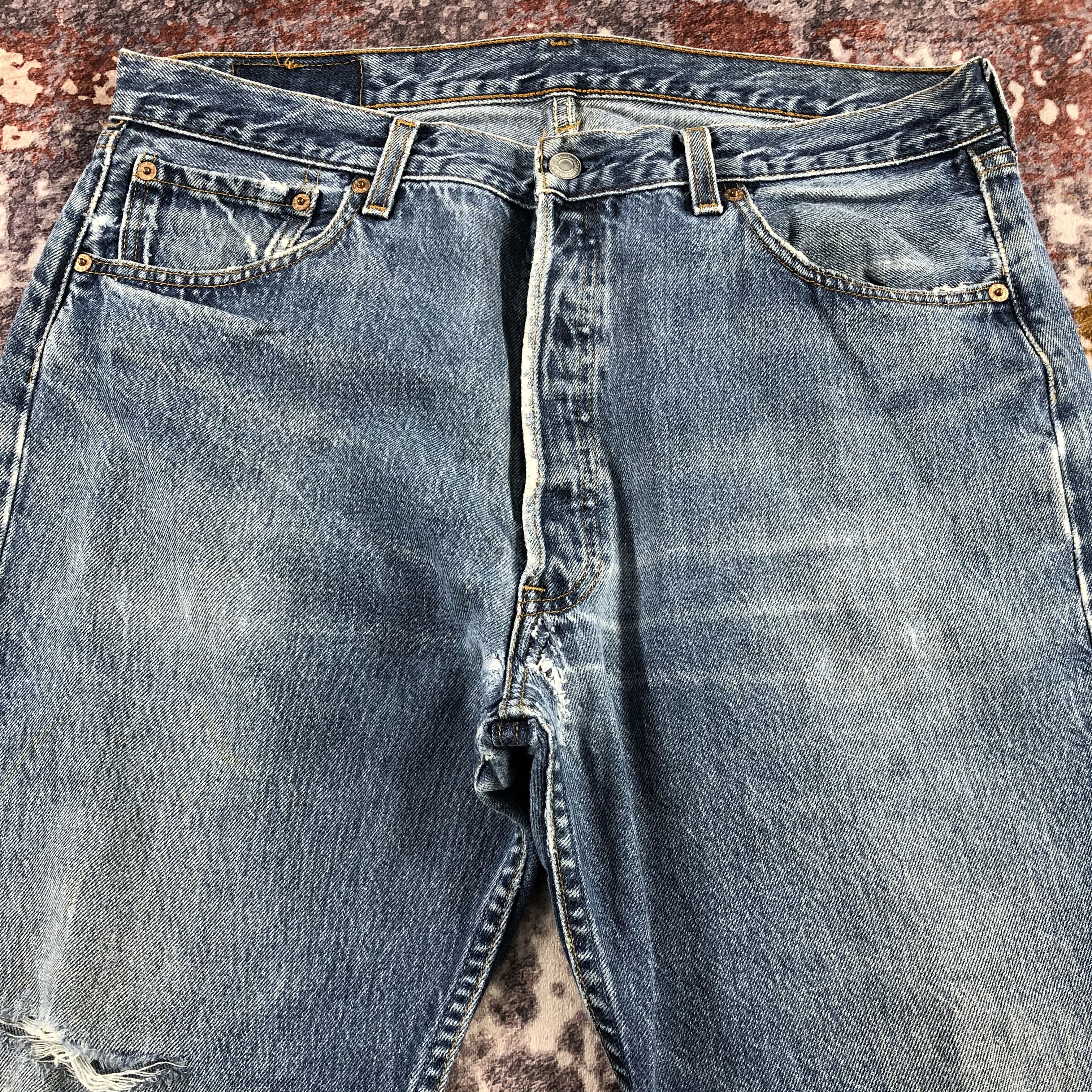 Levi's 90s Vintage Blue Wash Levis 501 Jeans-JM2747 Size US 36 / EU 52 - 3 Thumbnail