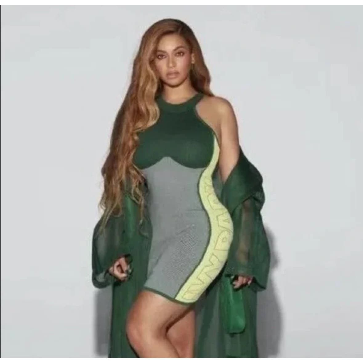 Image of Adidas X Ivy Park Knit Logo Bodycon Dress in Green, Women's (Size XS)