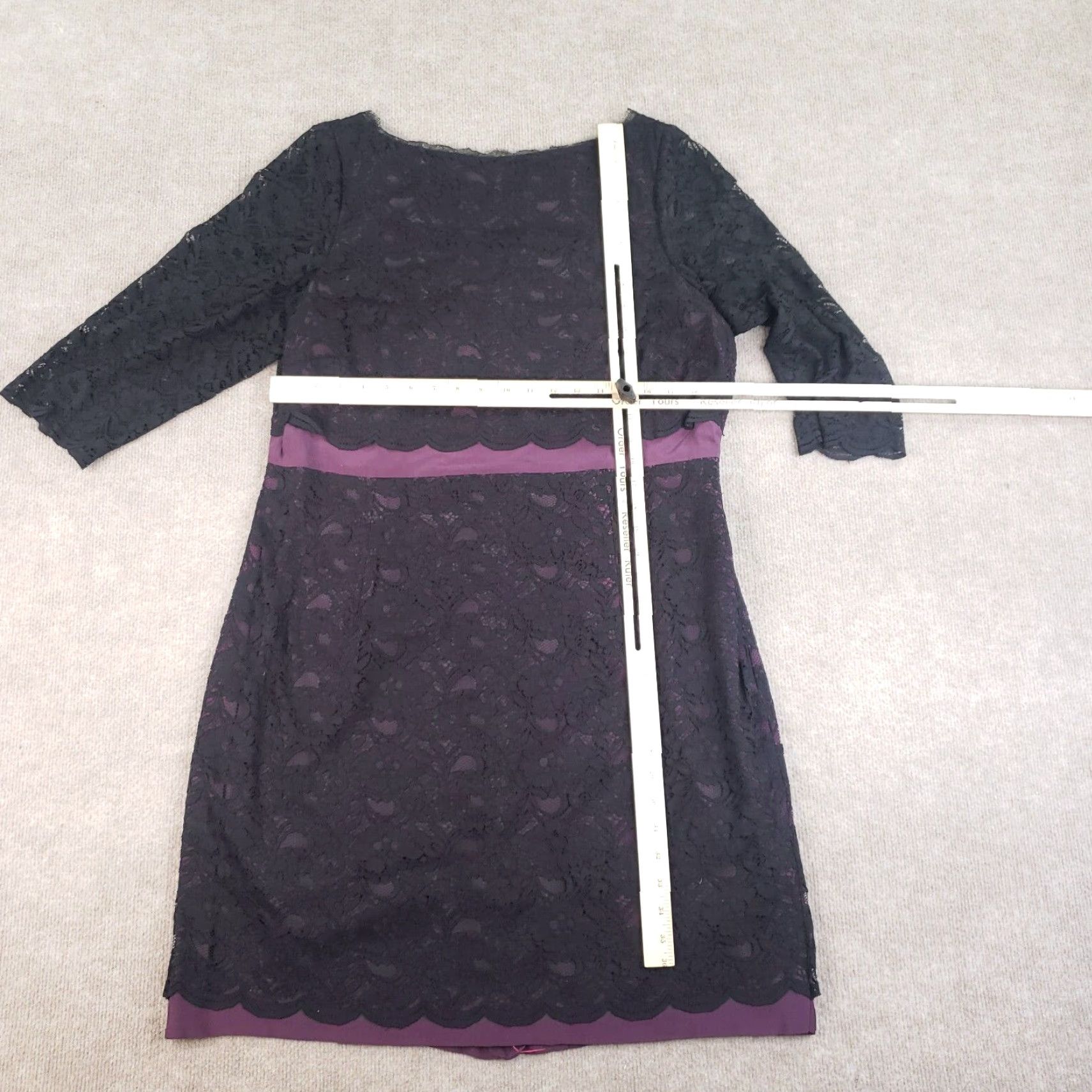 Boden Boden Dress Women 16 Purple 3/4 Sleeve Lace Doily Scallop Hem Shift Knee Length Business Casual Regular Size 16 Womens CPU? Size XXL / US 16-18 / IT 52-54 - 2 Thumbnail