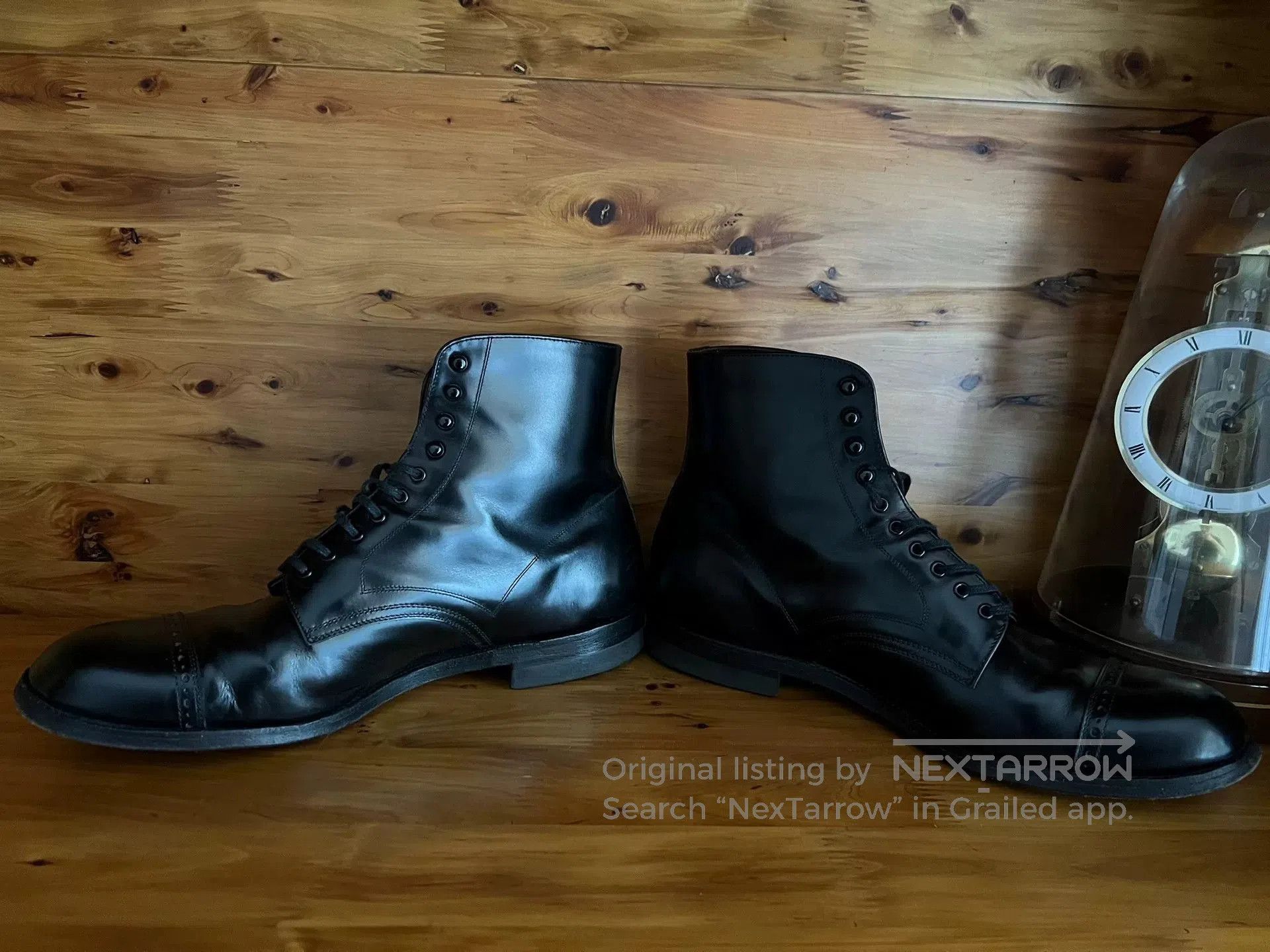 PHIGVEL MAKERS & Co. classic black leather service boots for men. Size US 9.5 / EU 42-43 - 4 Thumbnail