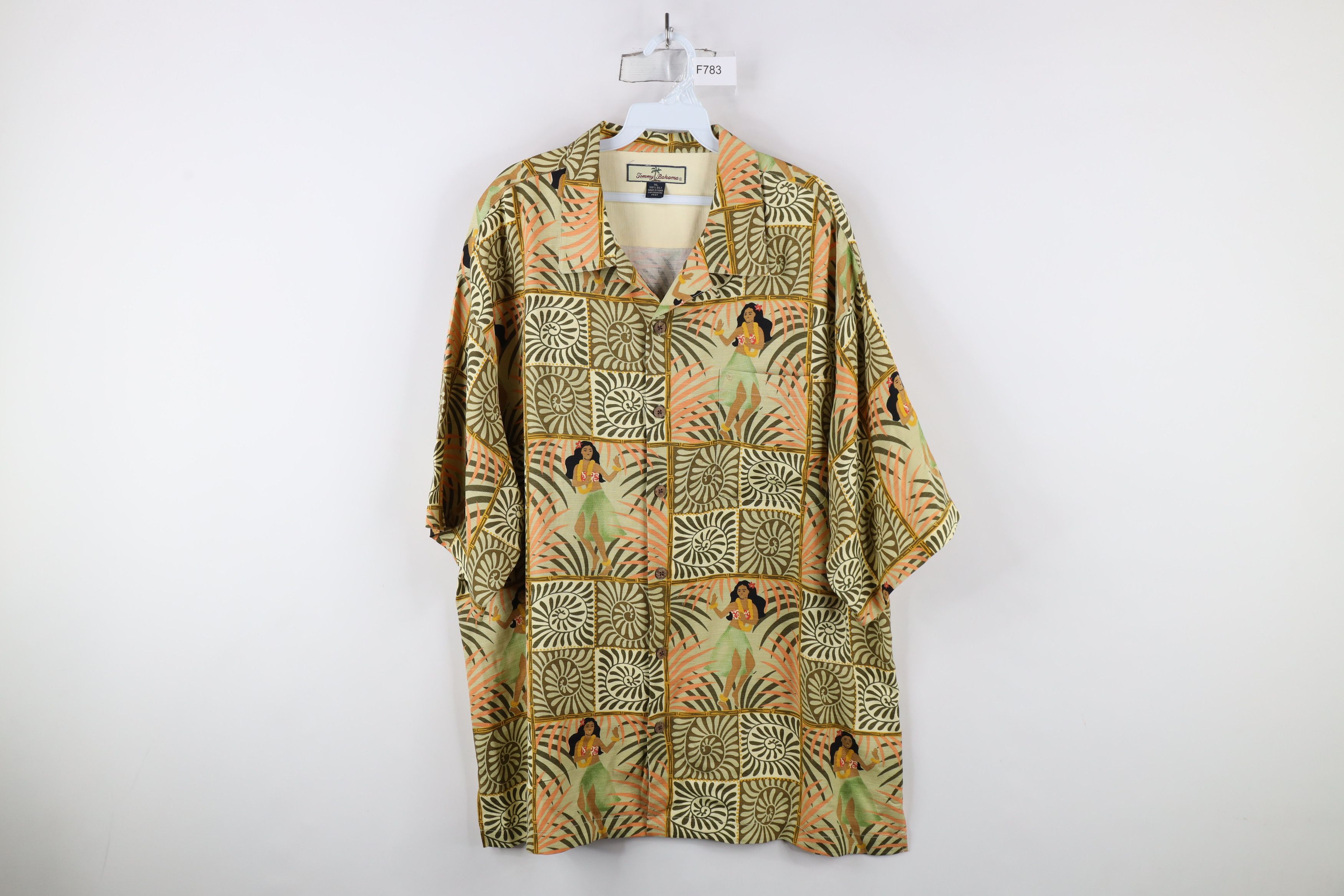 Tommy Bahama × Vintage Vintage 90s Tommy Bahama Collar Luau Girl Hawaiian Shirt Size US XL / EU 56 / 4 - 1 Thumbnail