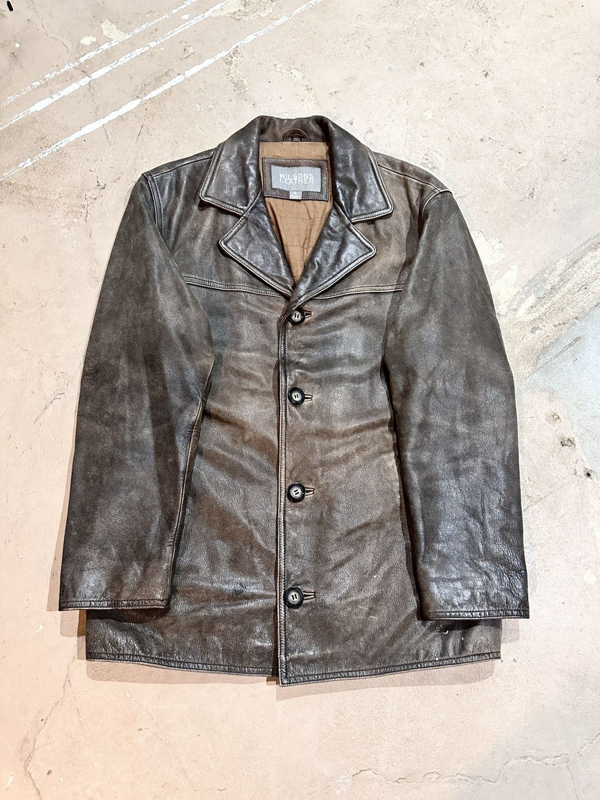 Vintage × Wilsons Leather Faded Wilsons Jacket Size US S / EU 44-46 / 1 - 2 Thumbnail