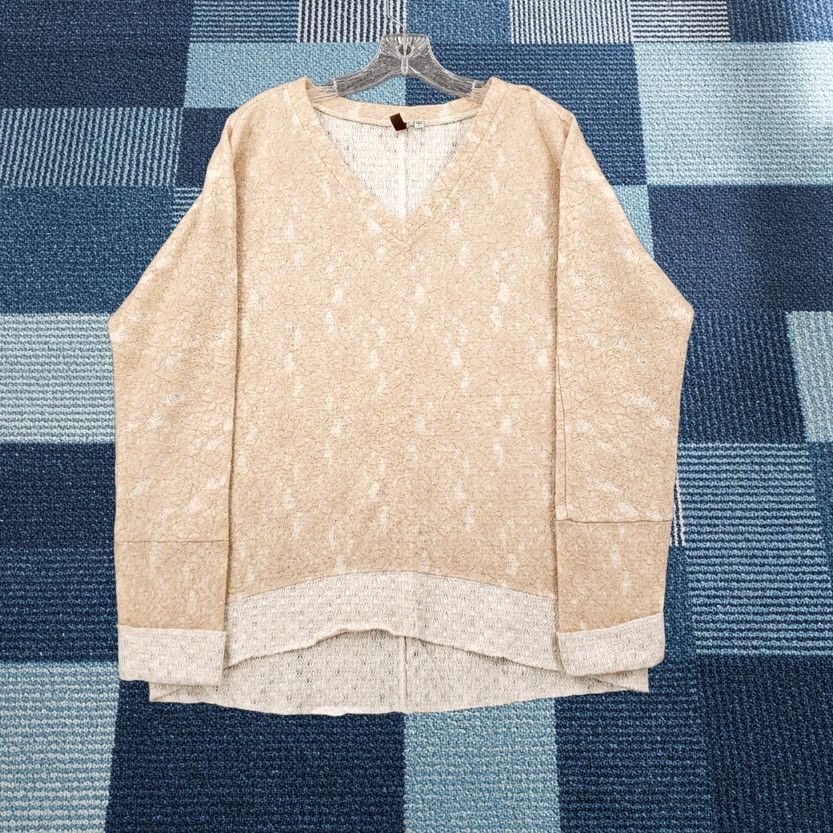 Vintage KUT from the Kloth Top Womens L Large Beige Lace V Neck Long Sleeve Pullover Size L / US 10 / IT 46 - 1 Thumbnail
