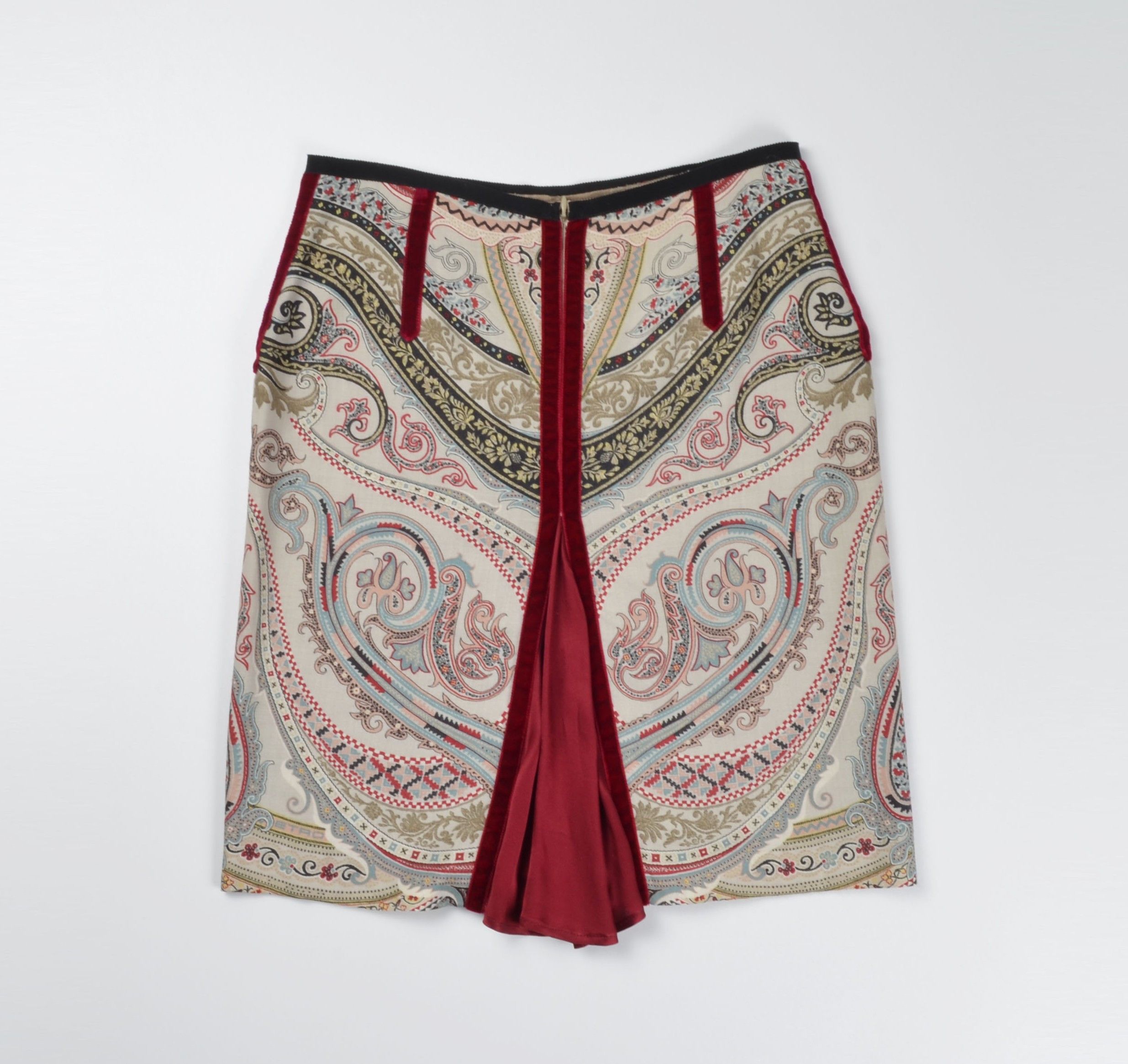 Etro Etro Milano Wool Silk Paisley Boho Knee Length Skirt Size 30" / US 8 / IT 44 - 4 Thumbnail