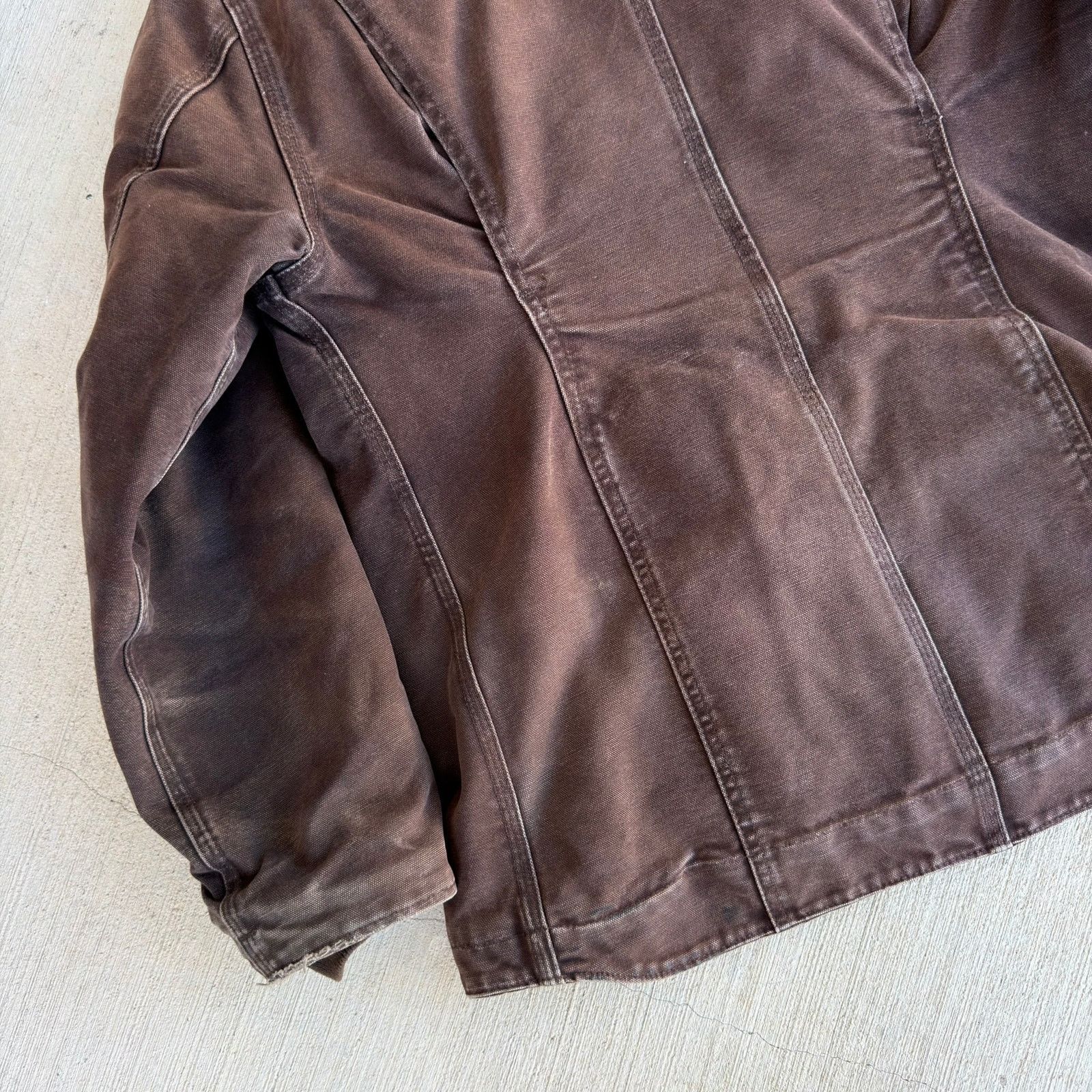 Carhartt × Vintage Carhartt WOMENS WC061 DKB brown faded work wear jacket Size US M / EU 48-50 / 2 - 6 Thumbnail