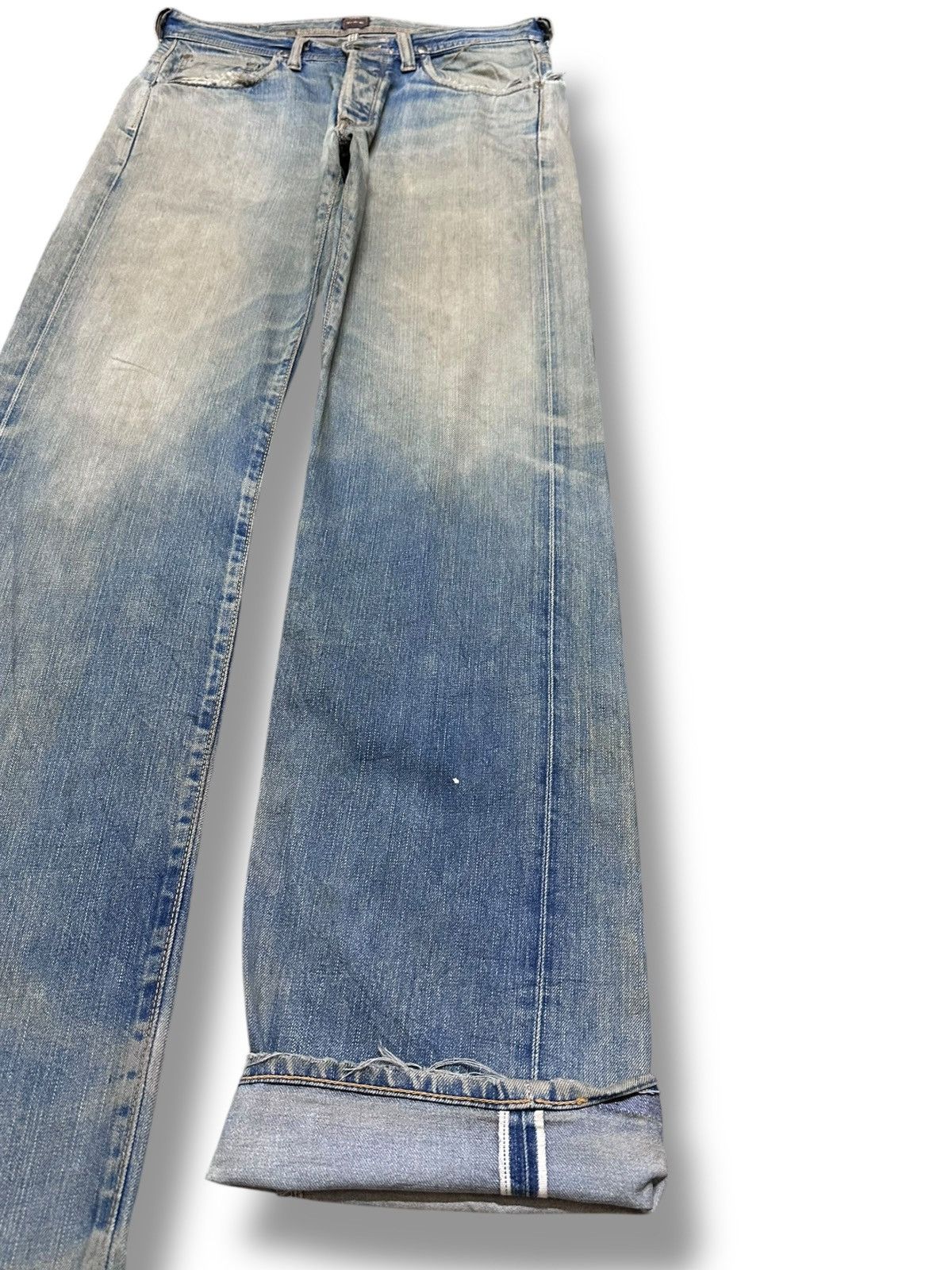 Lee Vintage Lee Union Made Selvedge Mudwash Distressd Denim Size US 32 / EU 48 - 4 Thumbnail