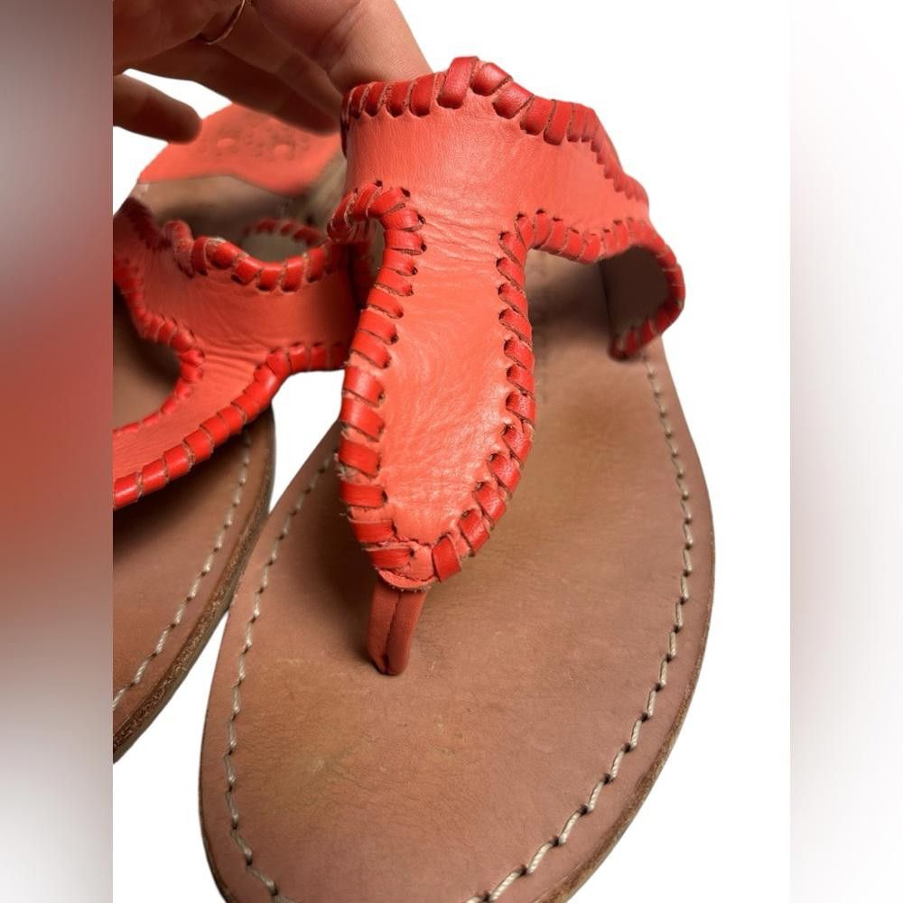 Designer Jack Roger l Jackie Leather Orange Sandals 9.5 Size US 9.5 / IT 39.5 - 4 Thumbnail