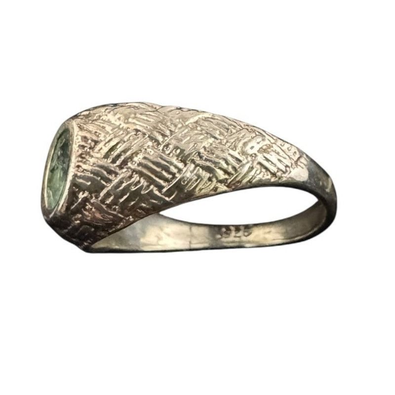 Other Men's Sterling Silver Aquamarine 11 Mid Century Woven Design Size ONE SIZE - 3 Thumbnail