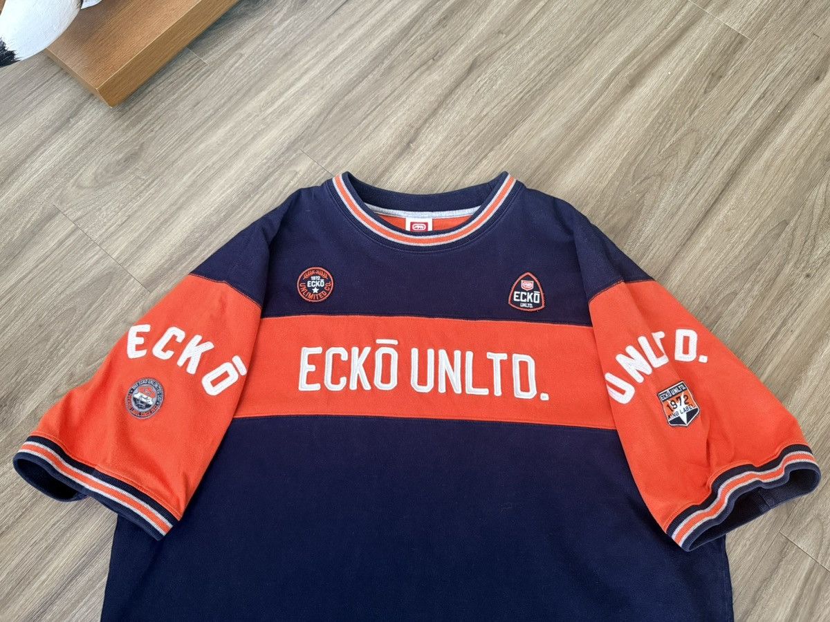 Ecko Unltd. Vintage Y2K Ecko Unltd Unlimited Knit Shirt 2XL Blue Orange Size US XXL / EU 58 / 5 - 4 Thumbnail