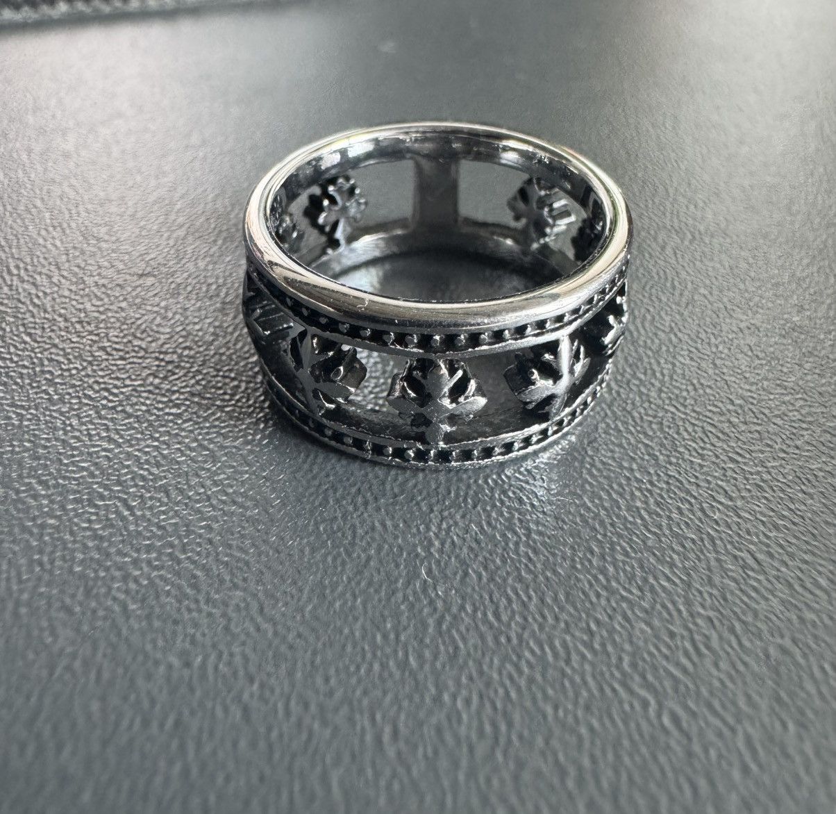 Other Gothic Silver Band Ring - Opium Aesthetic Size ONE SIZE - 2 Thumbnail