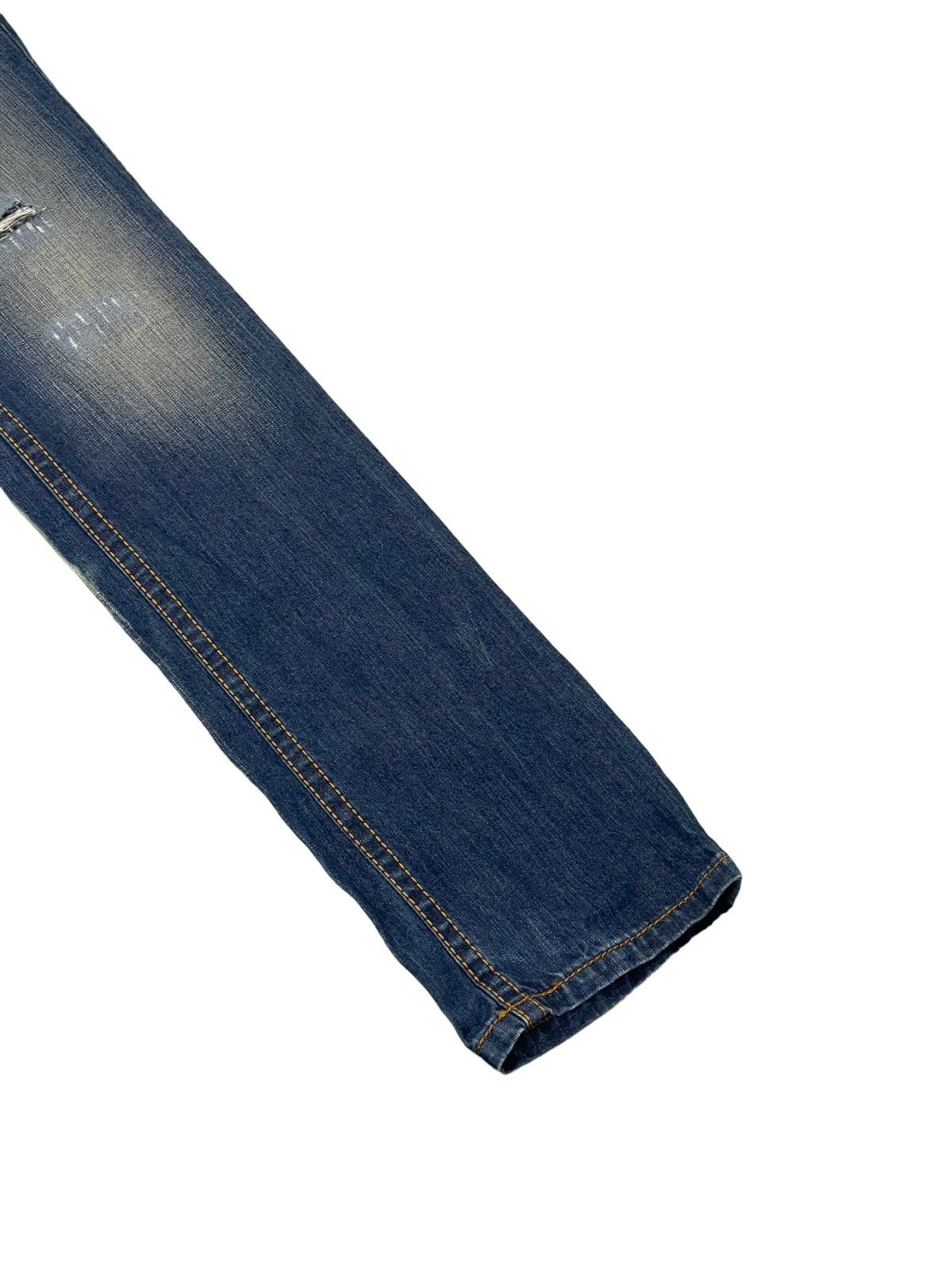 Japanese Brand Suspender Jeans Genoese Distres Low Rise Slim 7🟦5 Size US 28 / EU 44 - 4 Thumbnail