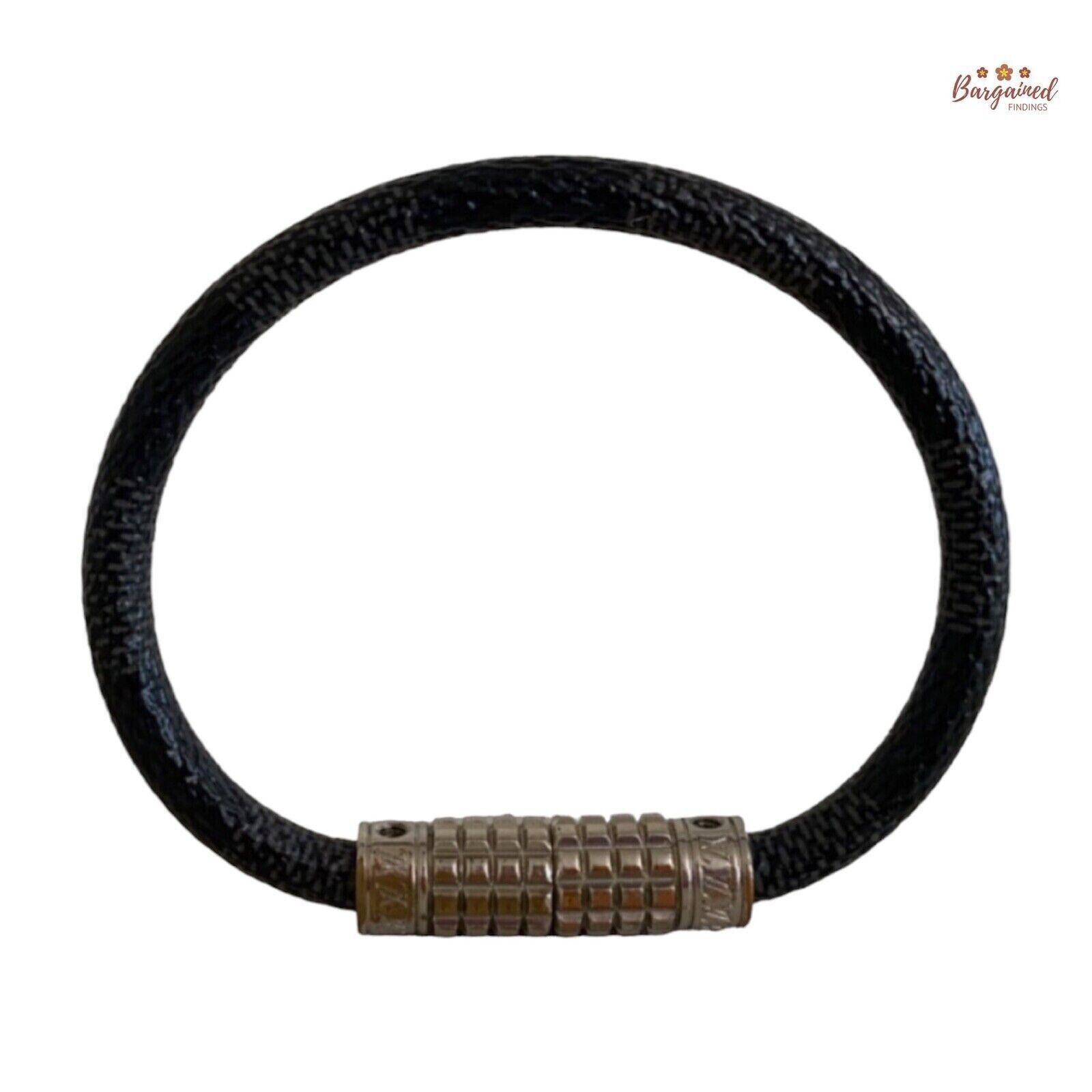 Louis Vuitton Louis Vuitton Black Damier Graphite Silver Tone Bracelet Size ONE SIZE - 1 Thumbnail