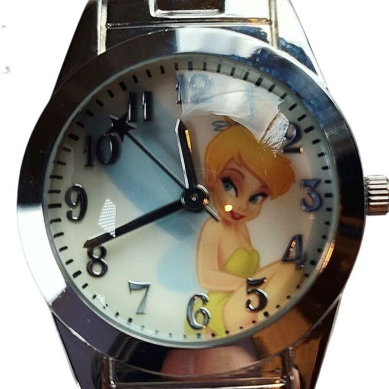 Disney Disney Tinker Bell Large Face Silver Tone Bracelet Watch Size ONE SIZE - 1 Thumbnail