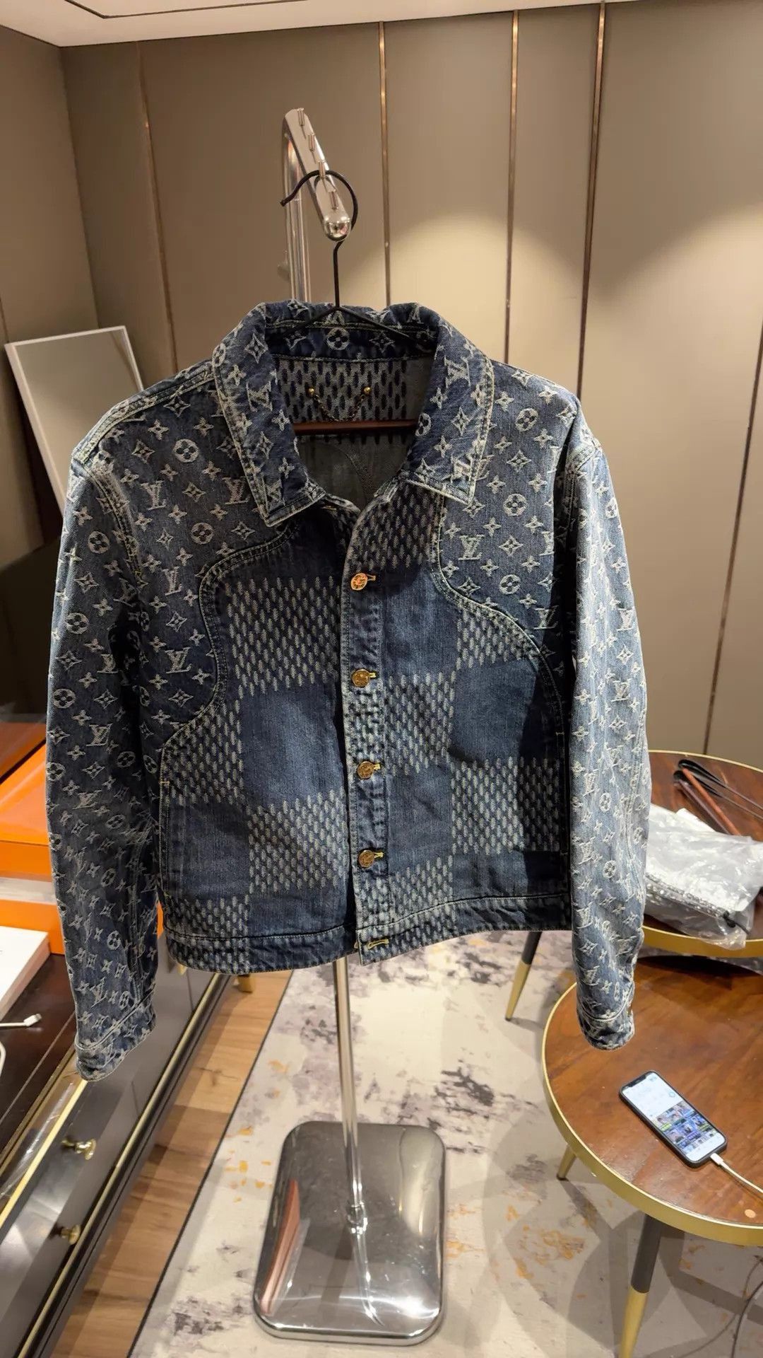 Louis Vuitton Blue Denim Jacket with Pattern - Size M Size US M / EU 48-50 / 2 - 1 Thumbnail