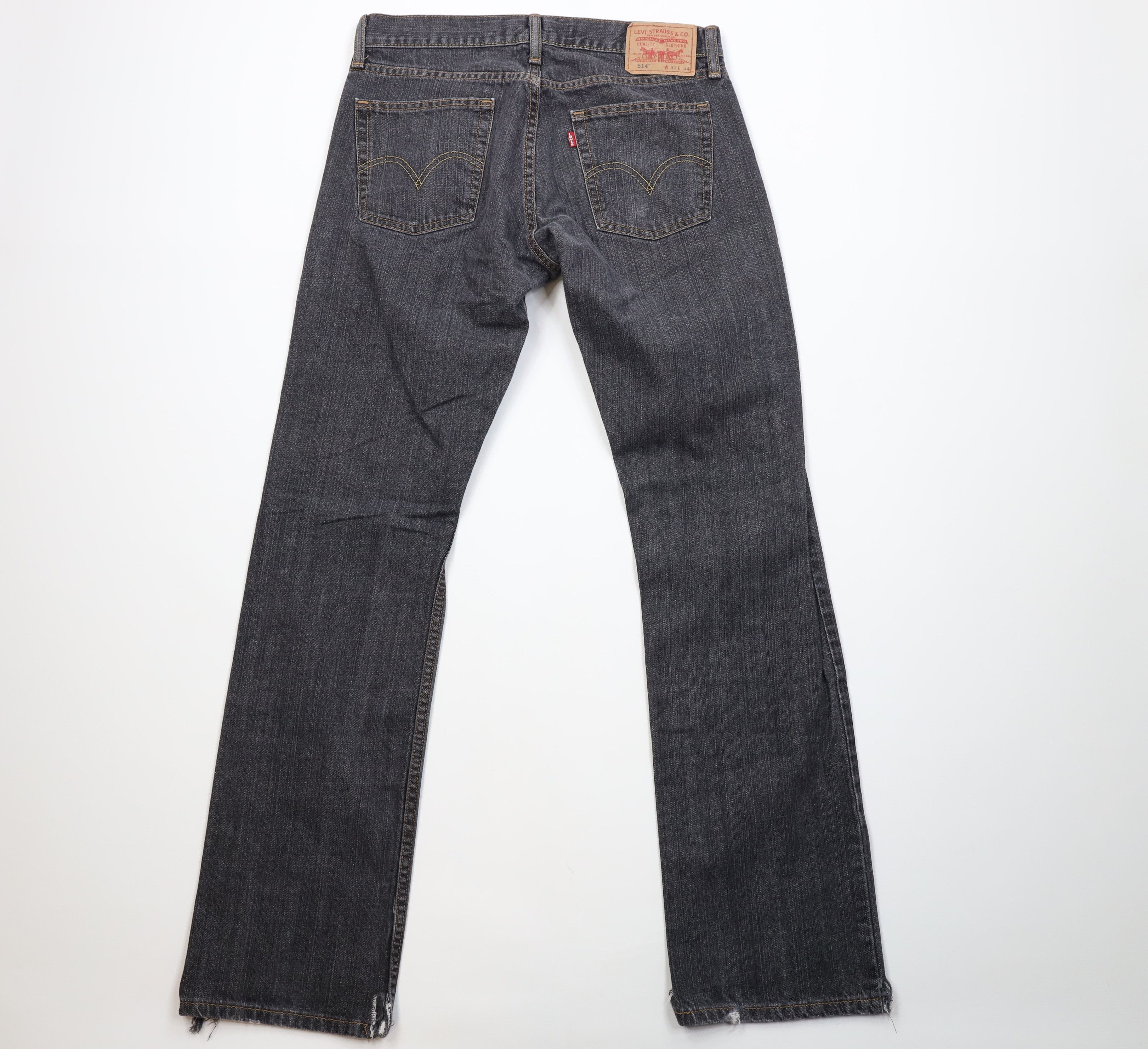 Levi's Vintage Y2K Levis 514 Slim Straight Leg Denim Jeans Black Size US 32 / EU 48 - 10 Thumbnail