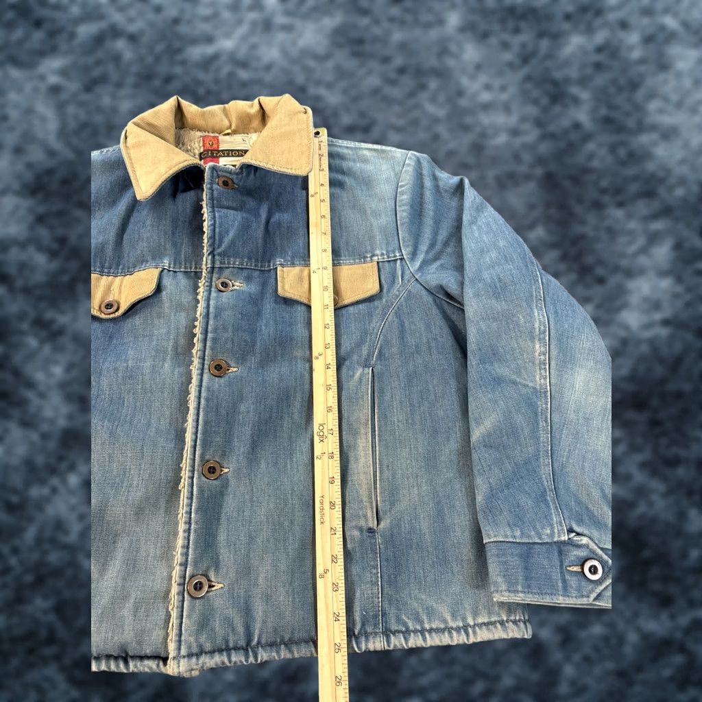 Denime VINTAGE Citations Denim Jacket Mens L Trucker Sherpa Light Wash Western 70s Blue Cotton Outer Shell Denim Biker Theme Men Size US L / EU 52-54 / 3 - 1 Thumbnail
