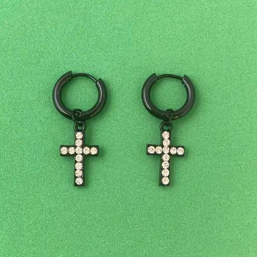Designer × Jewelry Cross Dangle Drop Earrings for Men Women,Cross Earrings Size ONE SIZE - 1 Thumbnail
