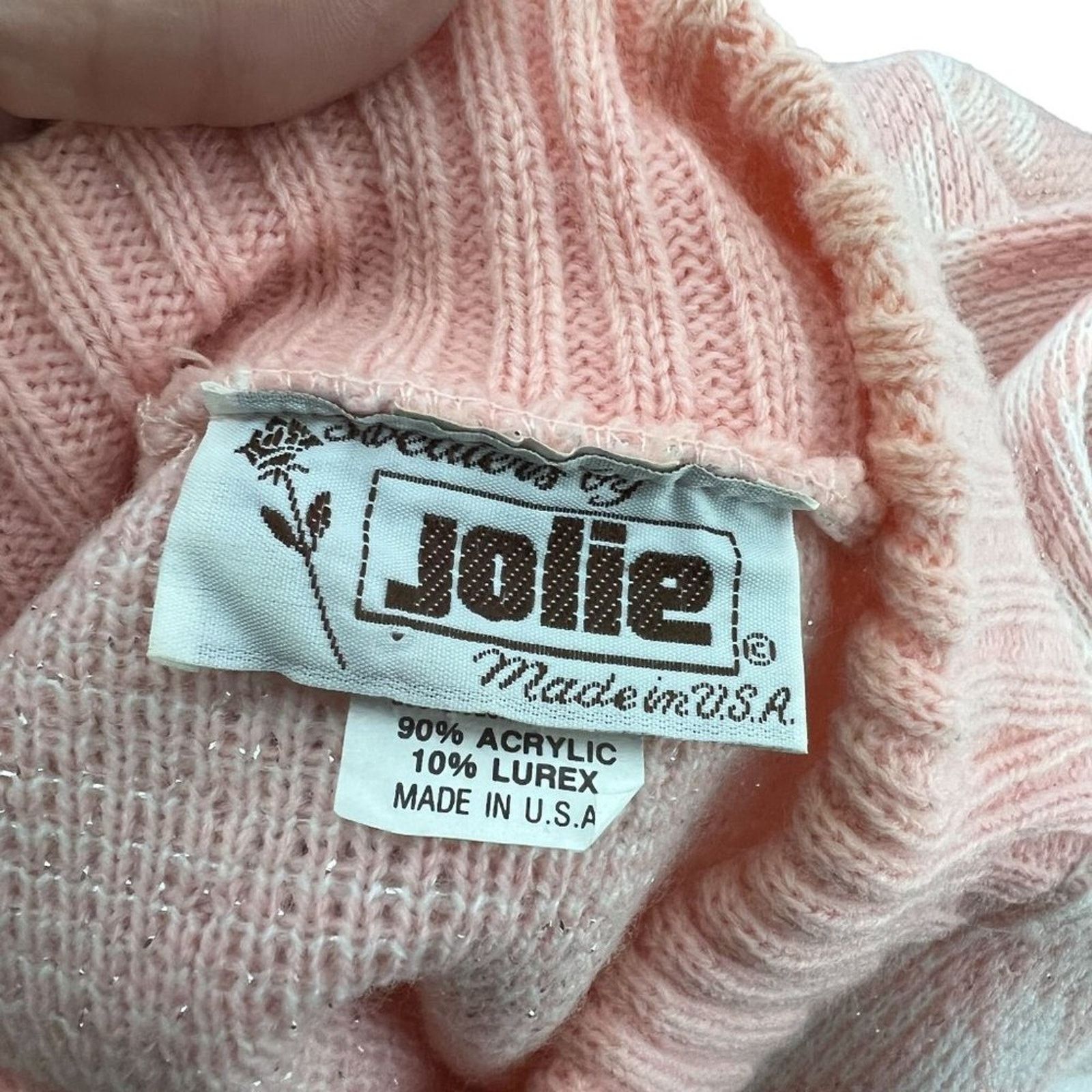 Vintage Vintage Jolie Baby Pink White Snowflake Pullover Jumper Size L / US 10 / IT 46 - 4 Thumbnail