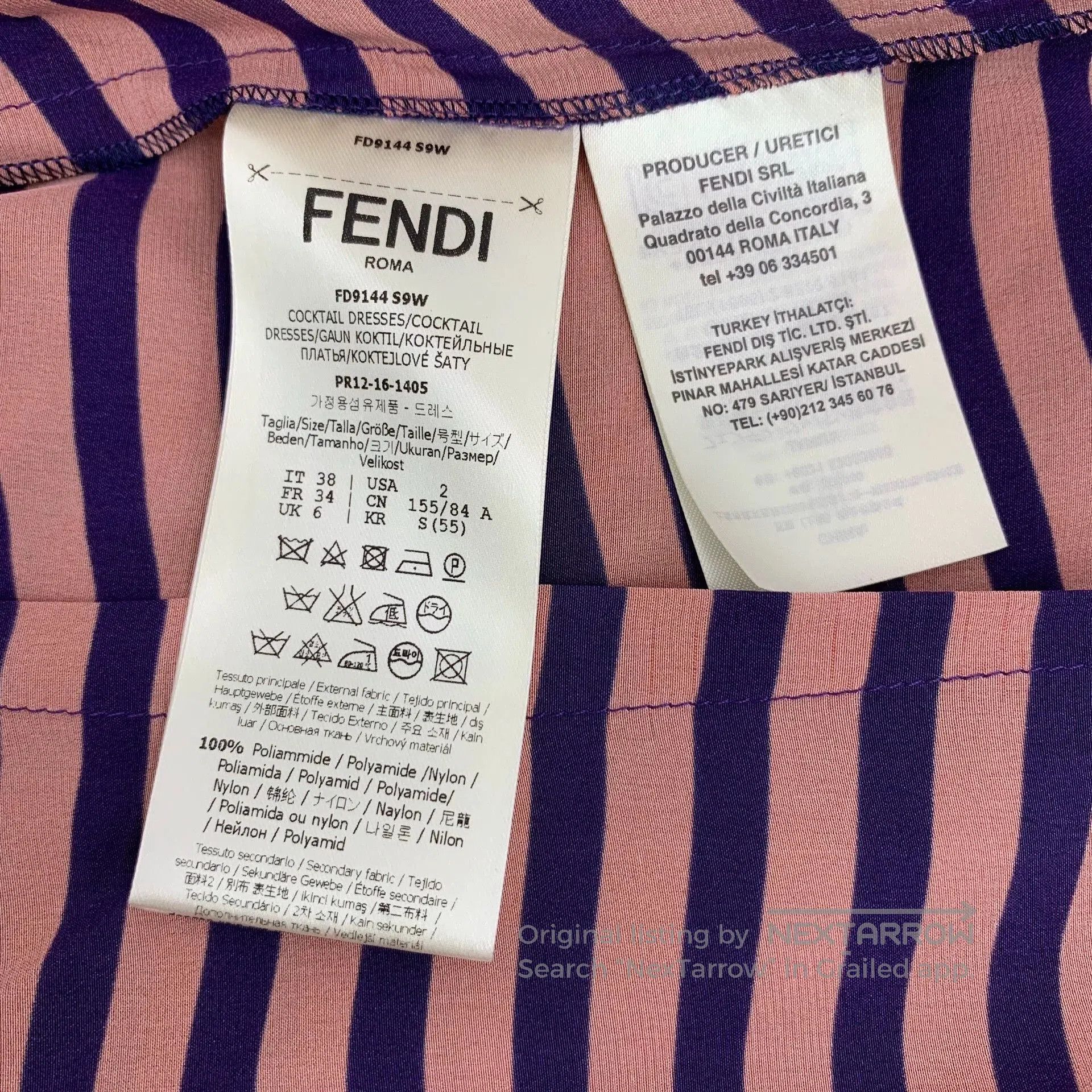 Fendi fendi color block striped camisole dress. Size US 26 / EU 42 - 7 Thumbnail